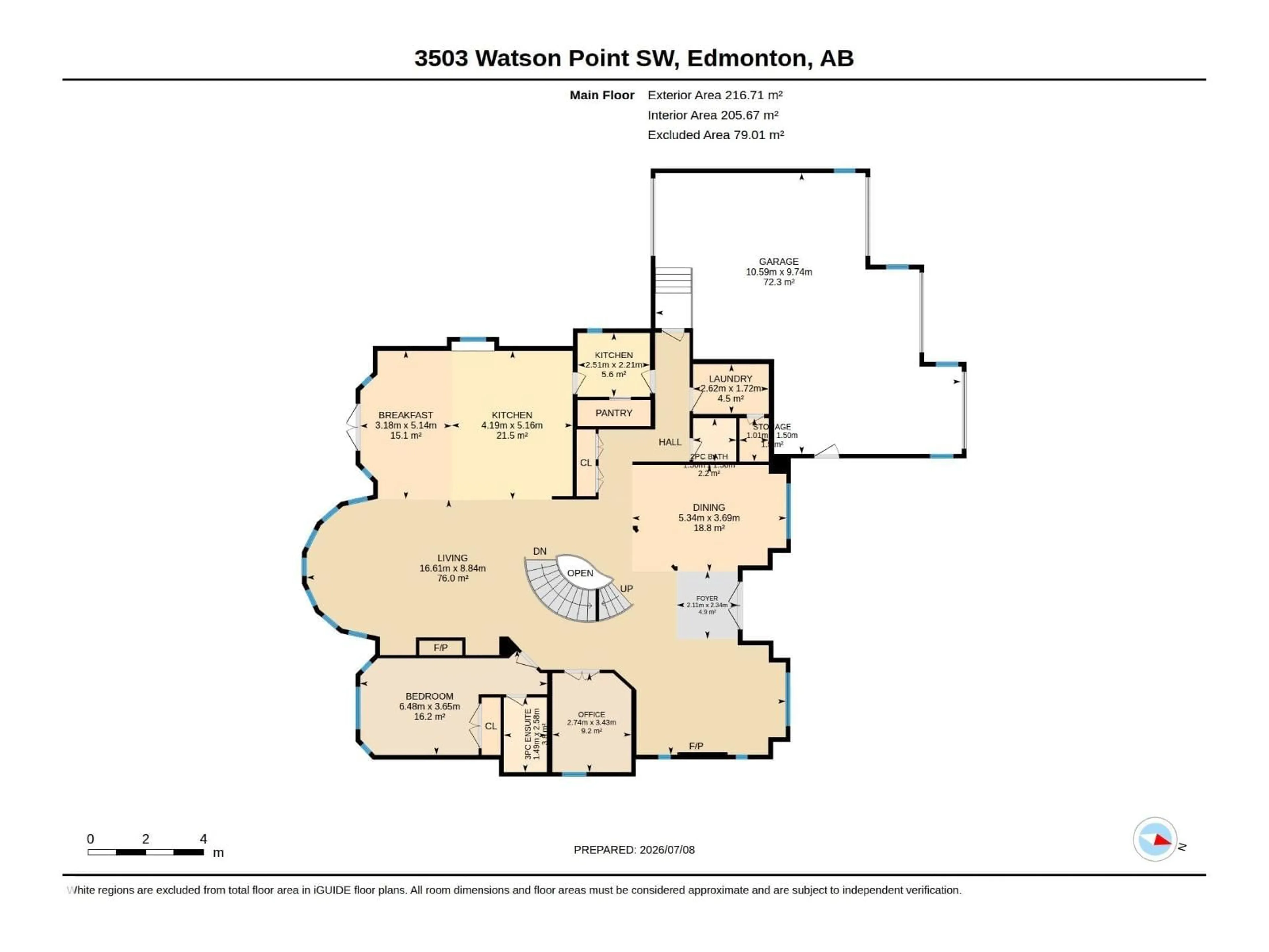 Floor plan for 3503 WATSON PT, Edmonton Alberta T6W0P3