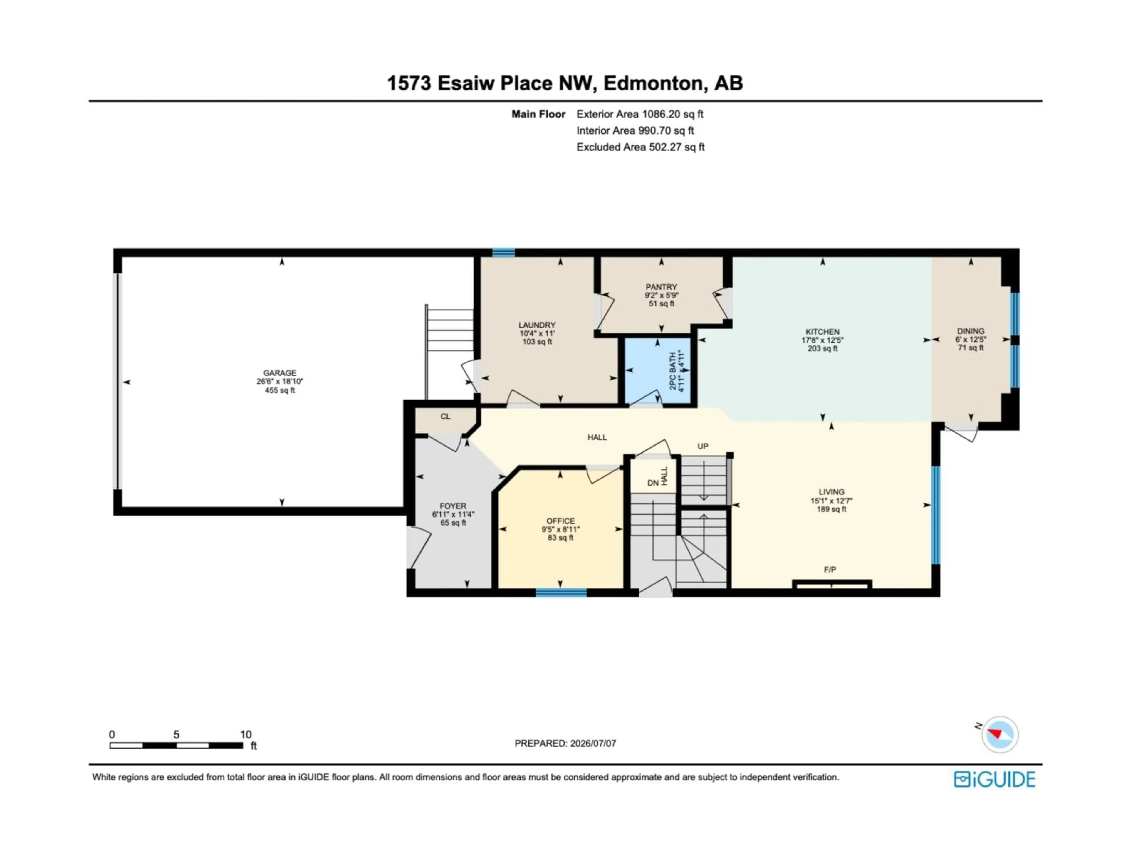 Floor plan for 1573 ESAIW PL, Edmonton Alberta T6M0E5