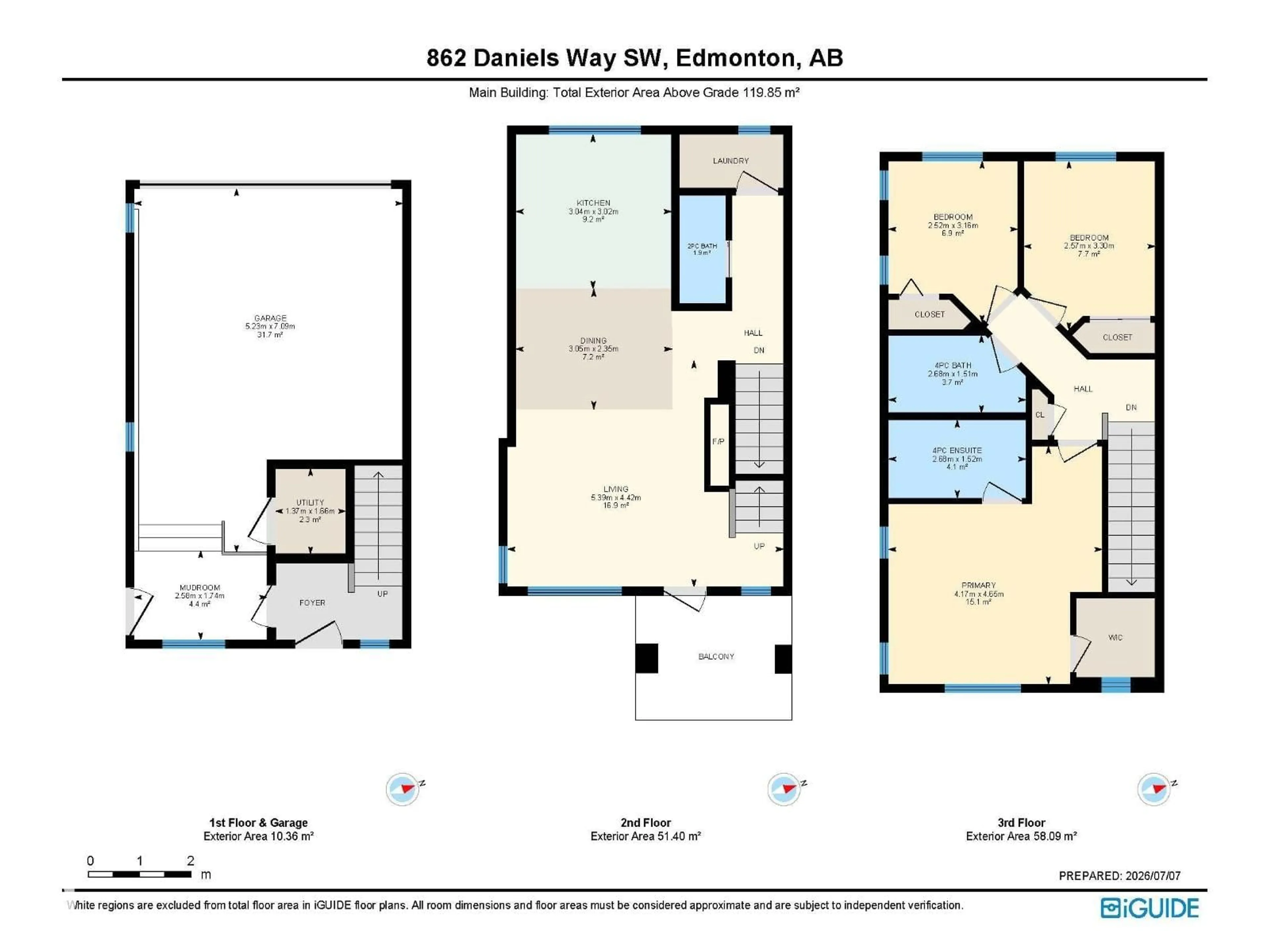 Floor plan for 862 DANIELS WY, Edmonton Alberta T6W4C8