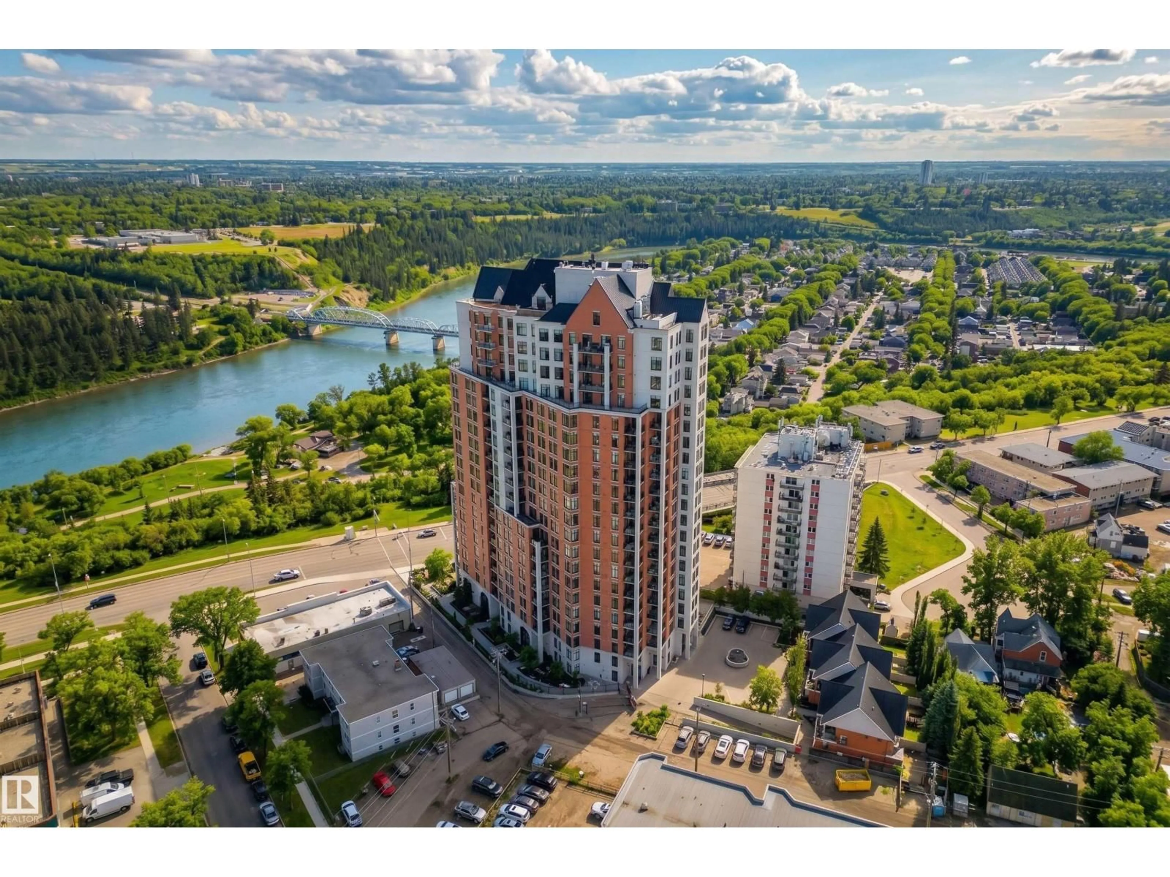 A pic from outside/outdoor area/front of a property/back of a property/a pic from drone, unknown for #1003 - 9020 JASPER AVE, Edmonton Alberta T5H3S8