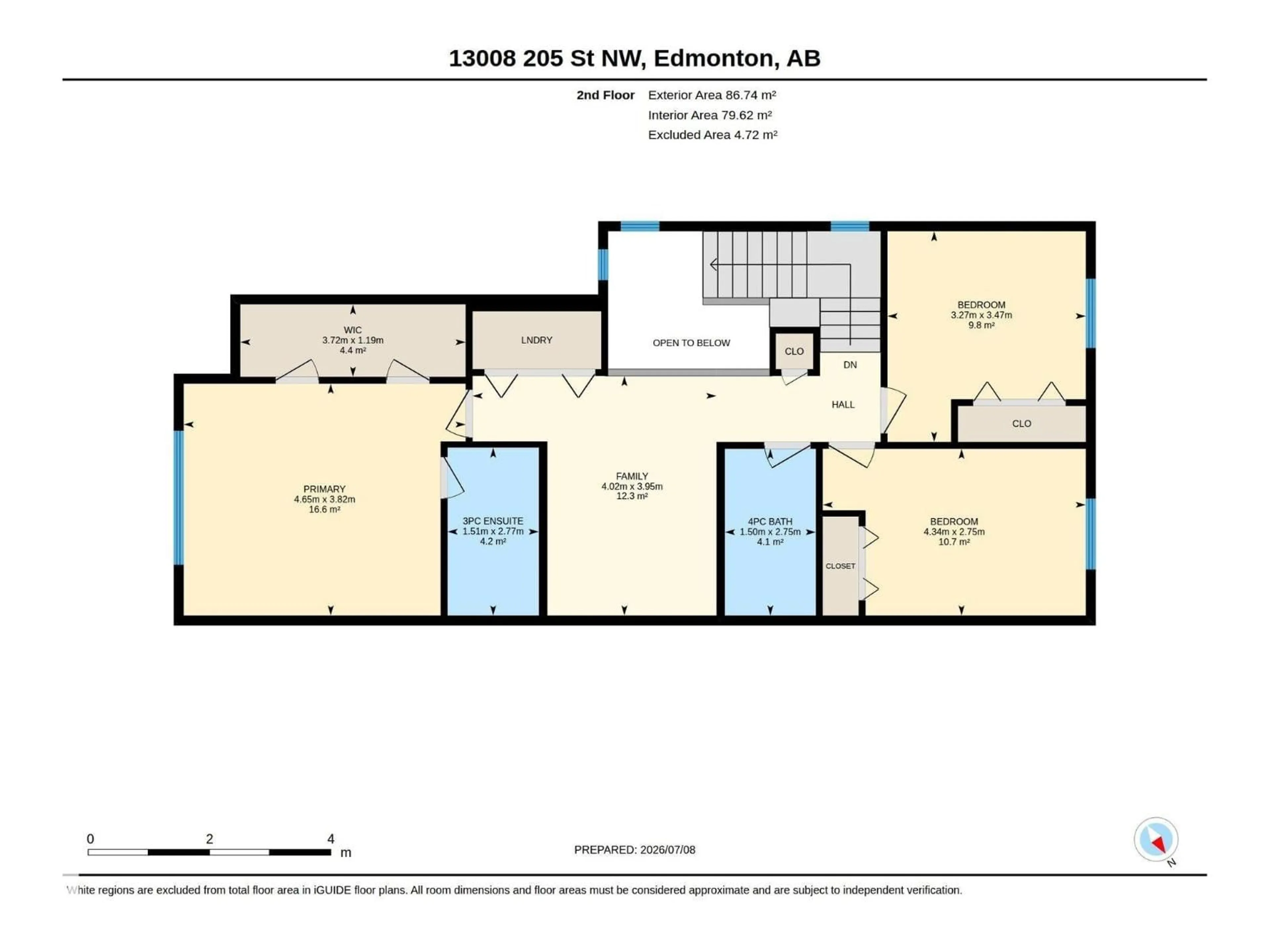 Floor plan for NW - 13008 205 ST, Edmonton Alberta T5S0G4