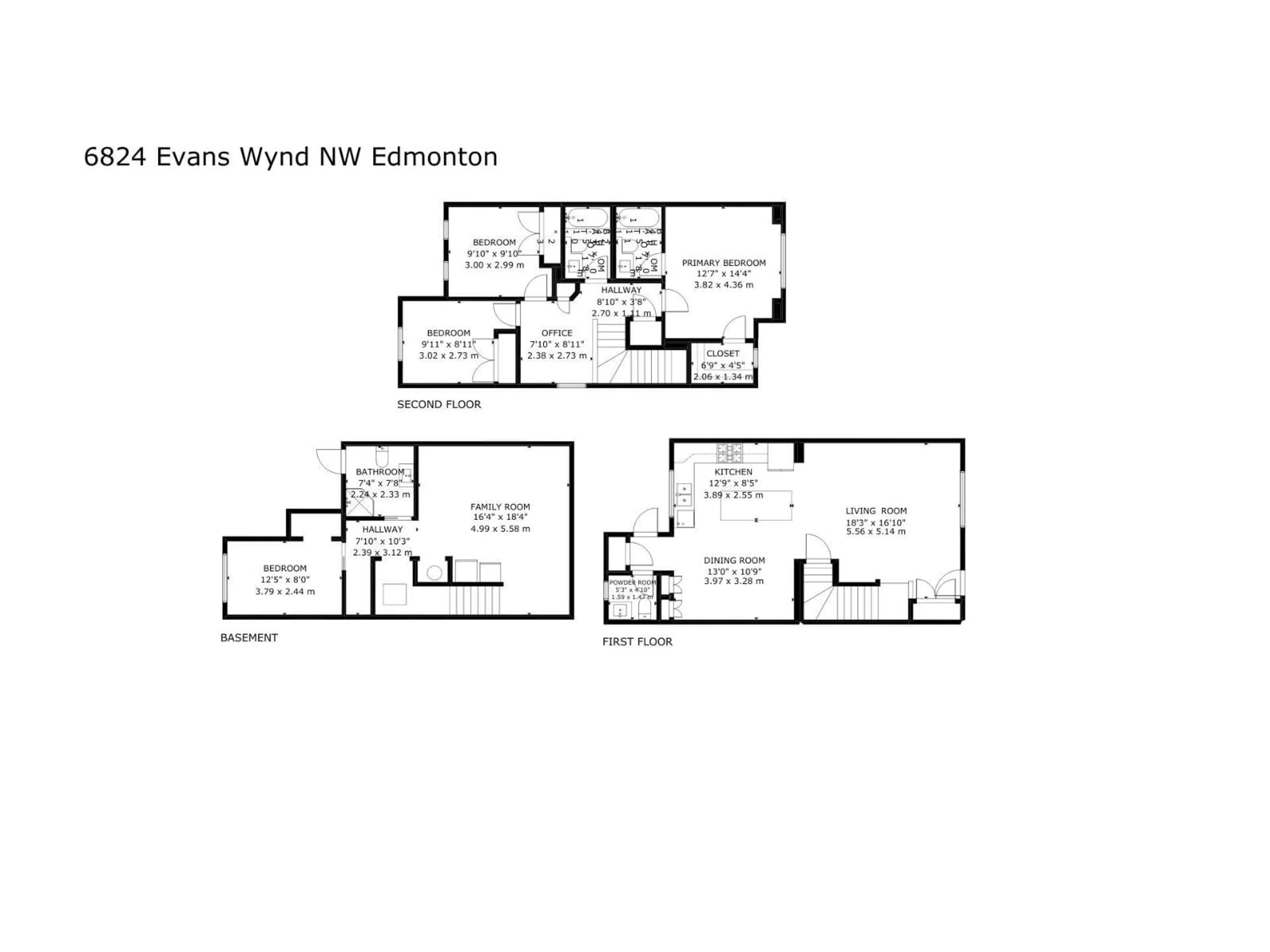 Floor plan for 6824 EVANS WD, Edmonton Alberta T6M0T3