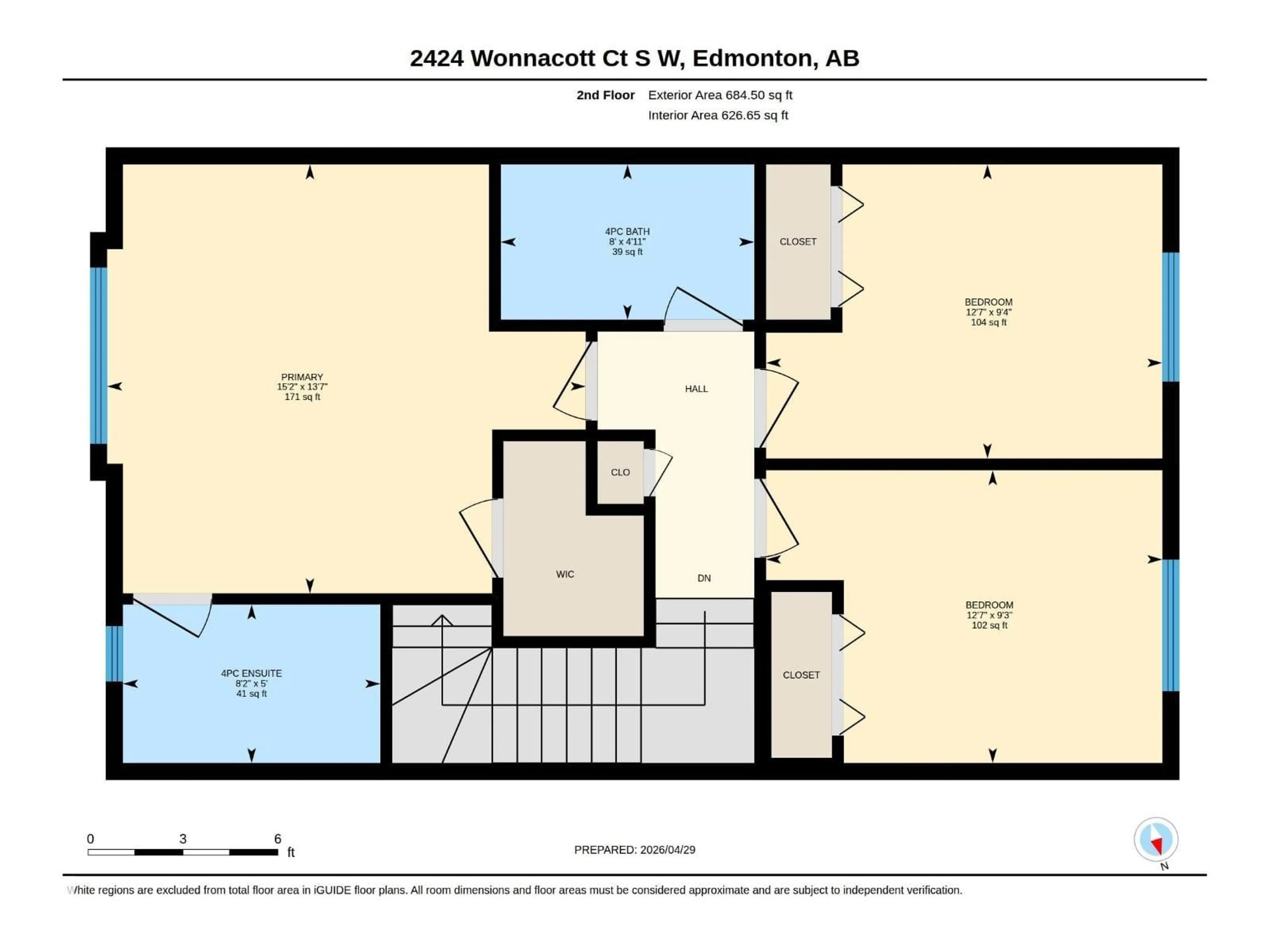 Floor plan for 2424 WONNACOTT CO, Edmonton Alberta T6X2K5