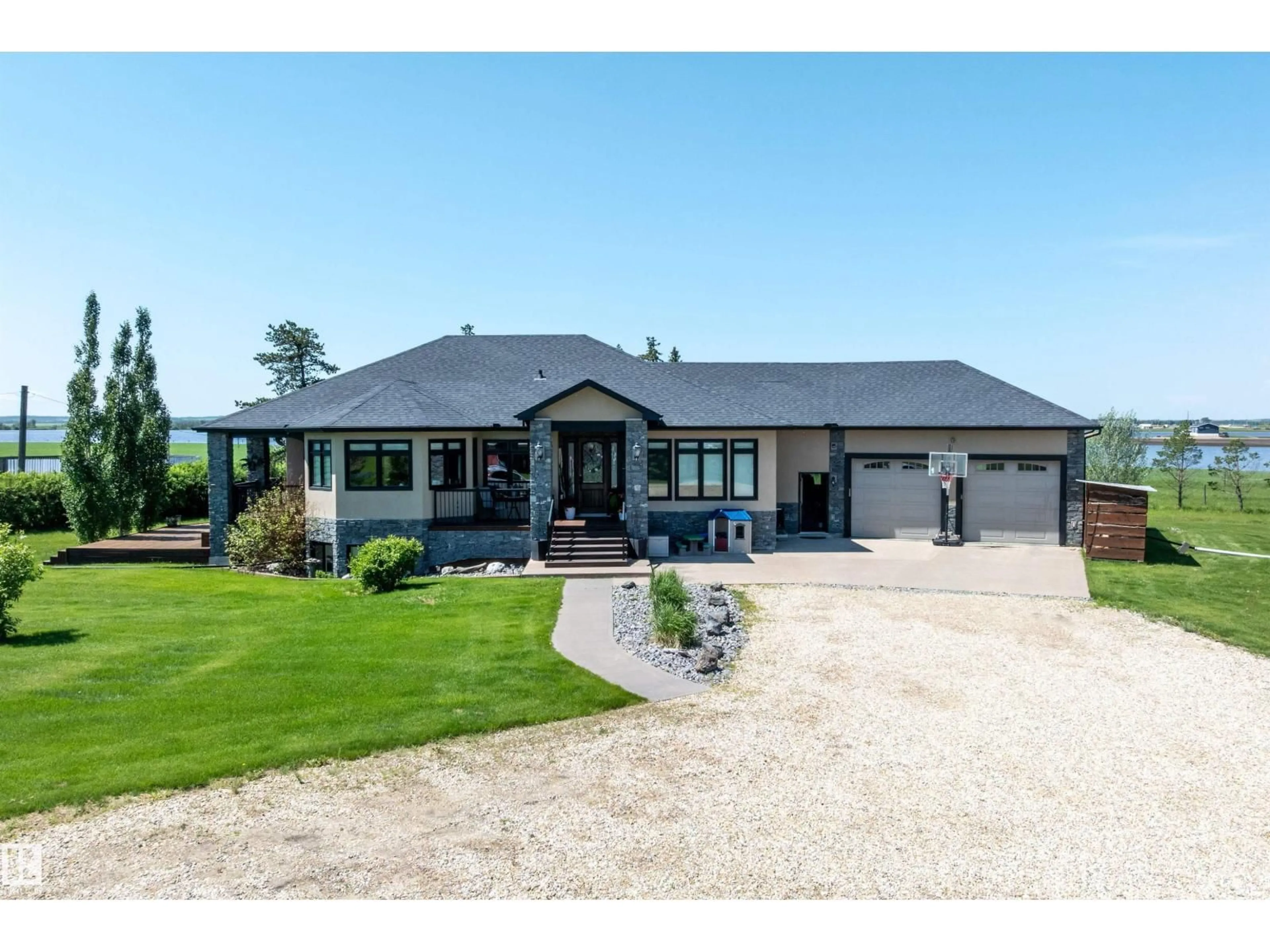 Home with brick exterior material, unknown for 26409 HWY 37, Rural Sturgeon County Alberta T8T0H6