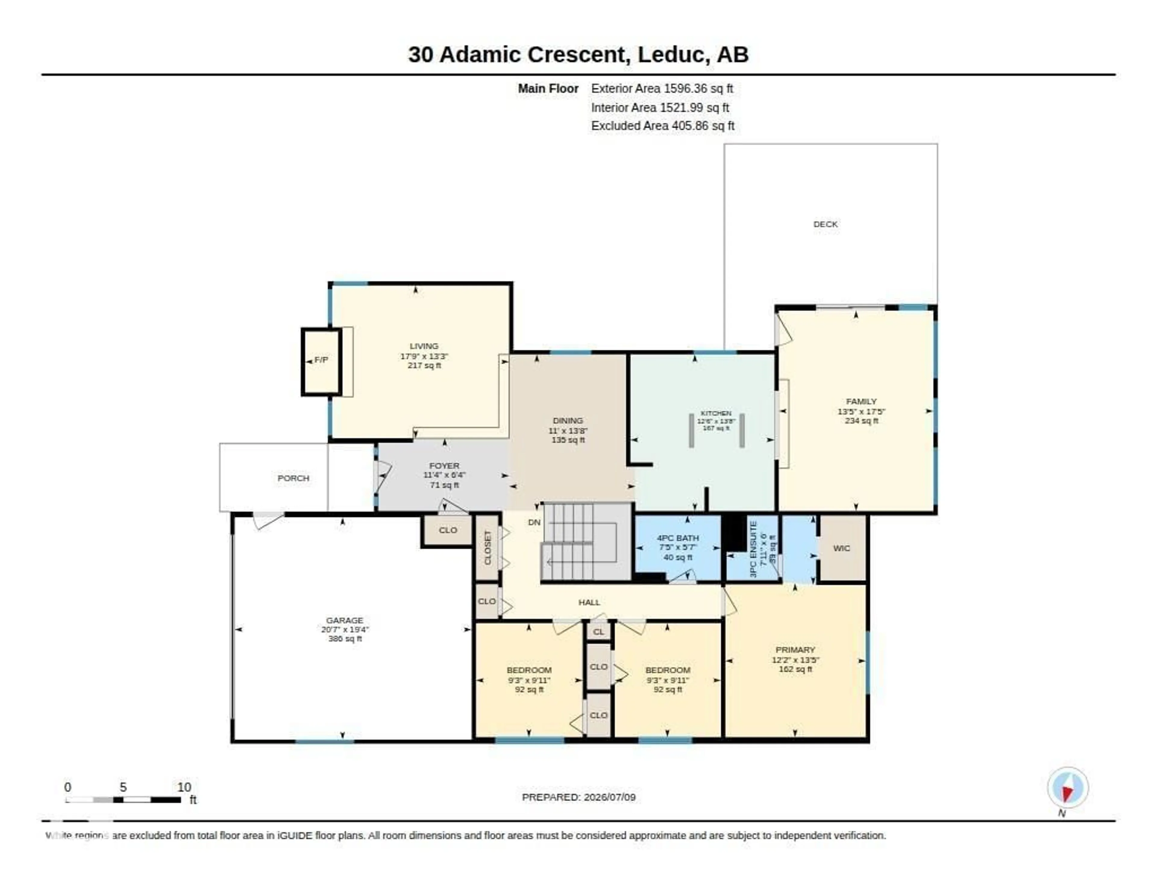 Floor plan for 30 ADAMIC CR, Leduc Alberta T9E5H9
