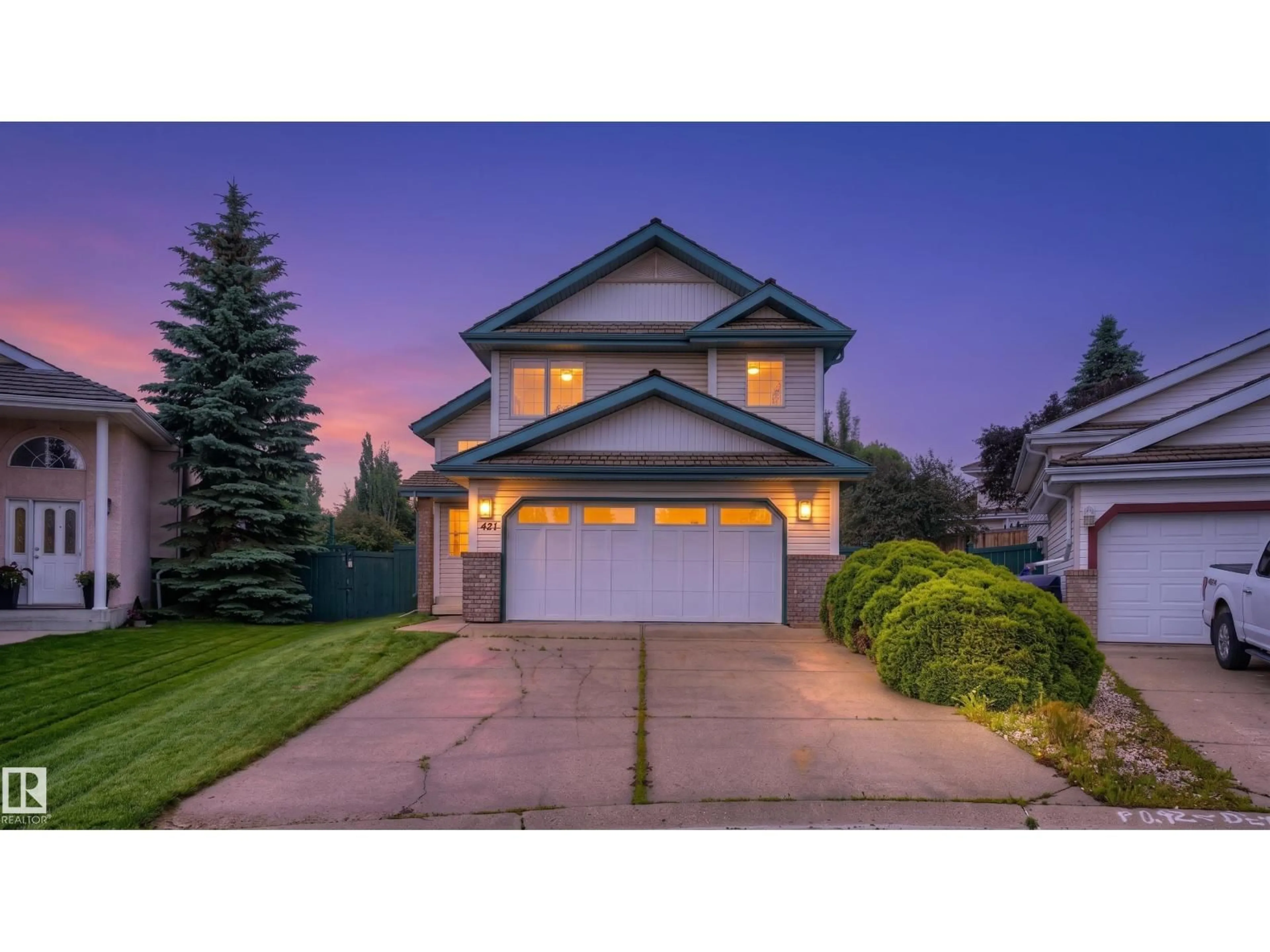 Home with vinyl exterior material, street for 421 BLACKBURN DR, Edmonton Alberta T6W1B5