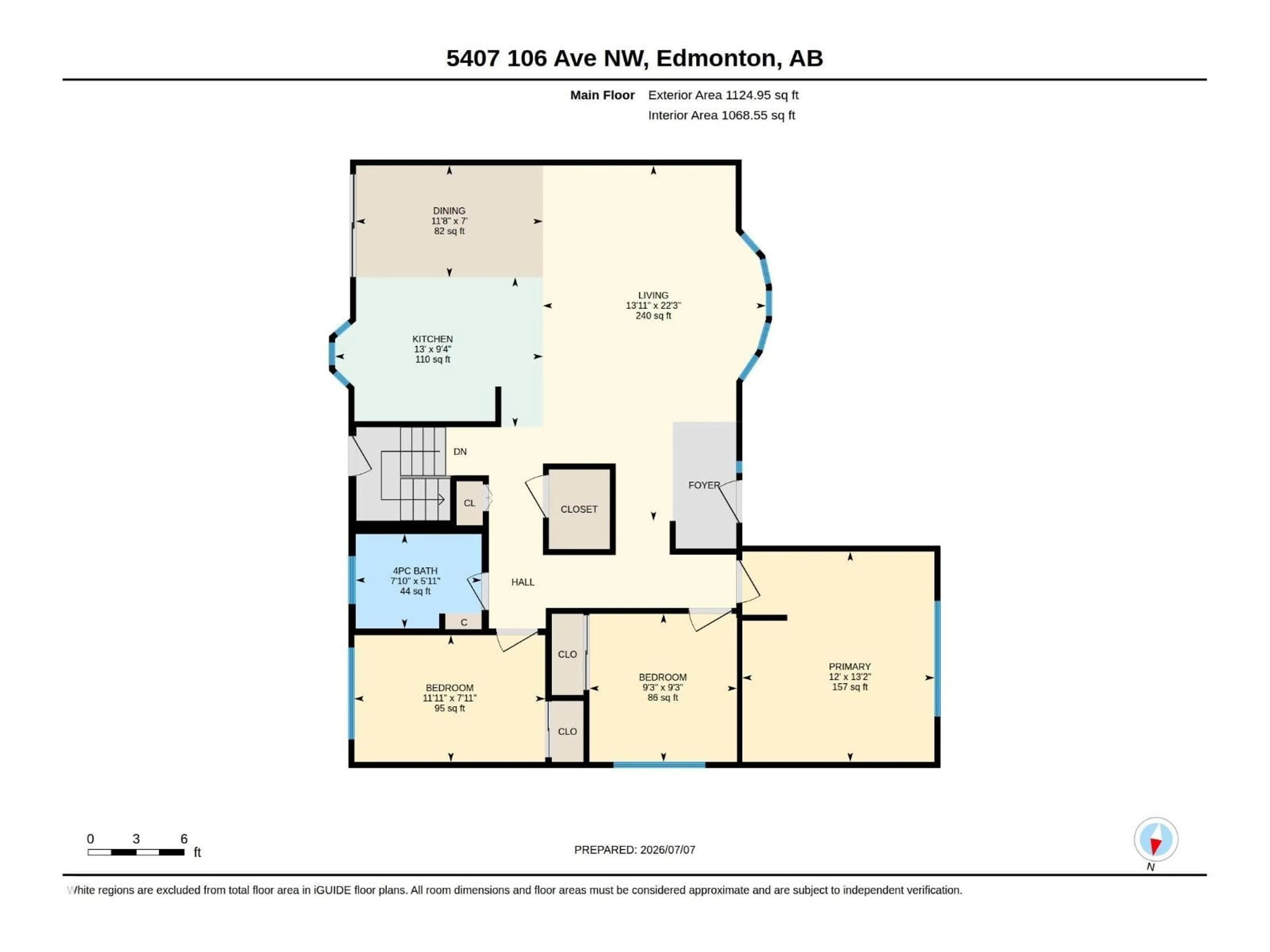 Floor plan for 5407 106 AV, Edmonton Alberta T6A1G1