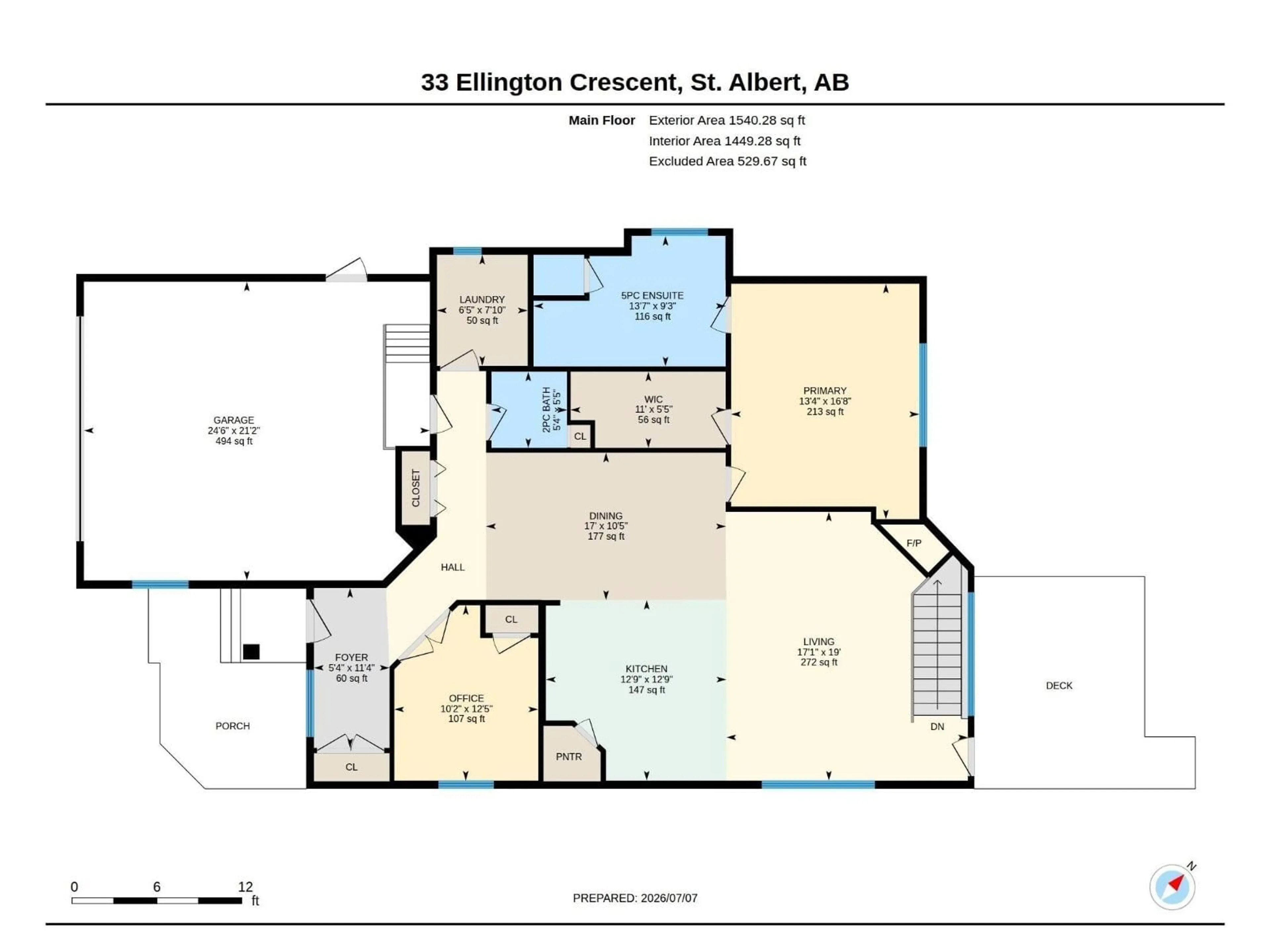 Floor plan for 33 ELLINGTON CR, St. Albert Alberta T8N4B9