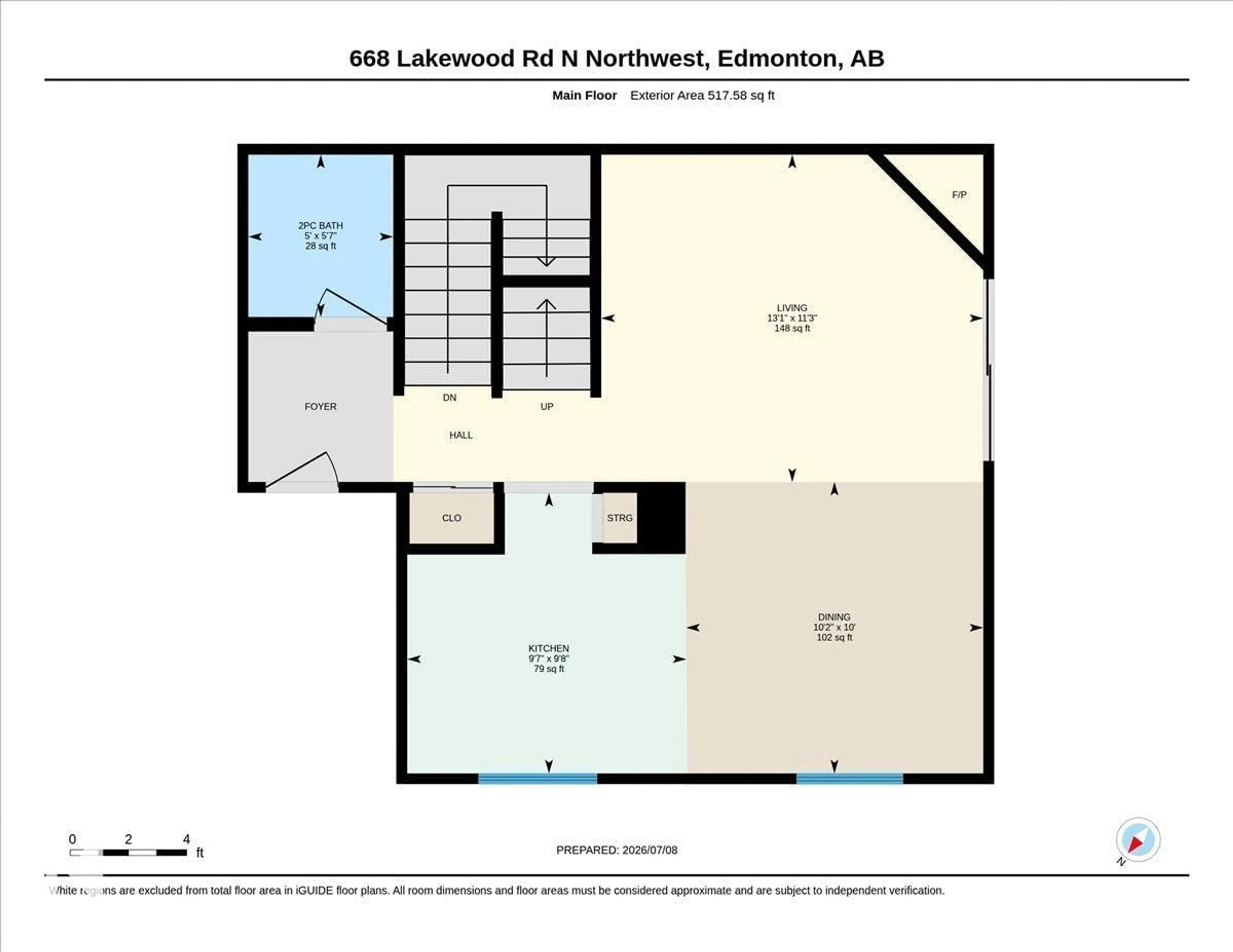 Floor plan for 668 LAKEWOOD N RD NW, Edmonton Alberta T6K3Y1