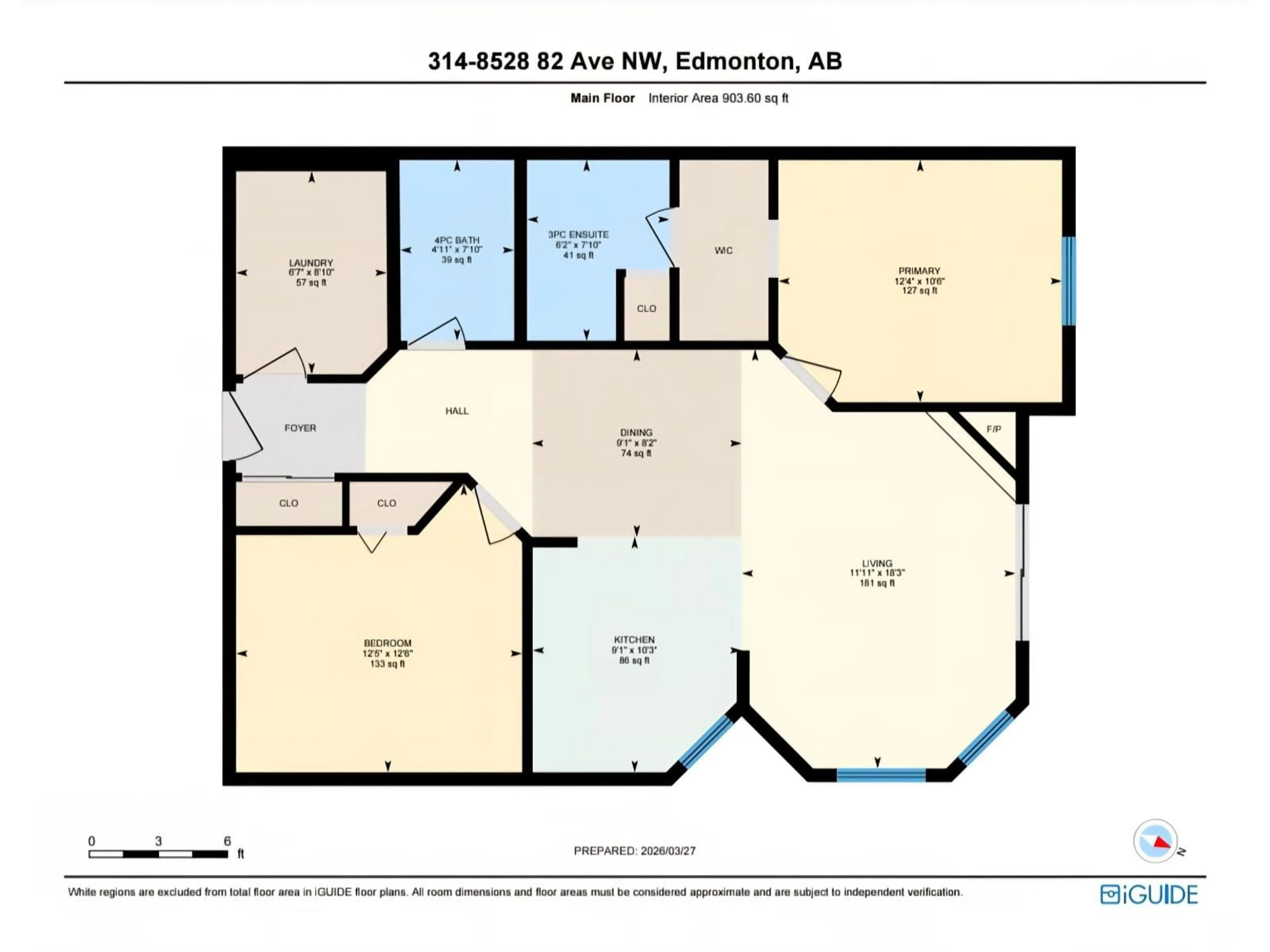 Floor plan for 8528 - 314 82 AV NW, Edmonton Alberta T6B0Y8