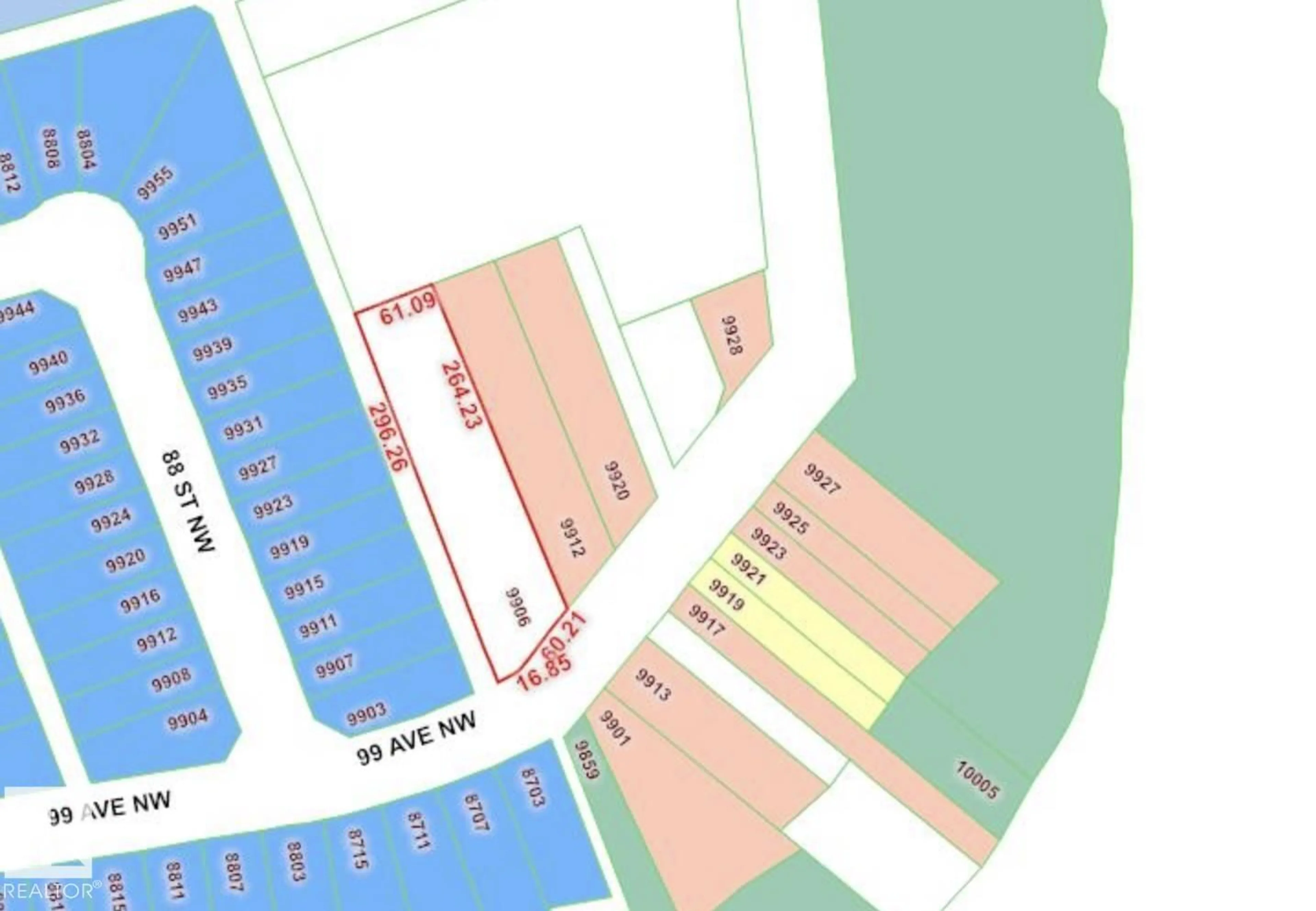 Picture of a map for NW - 9906 87 ST, Edmonton Alberta T5H1N3