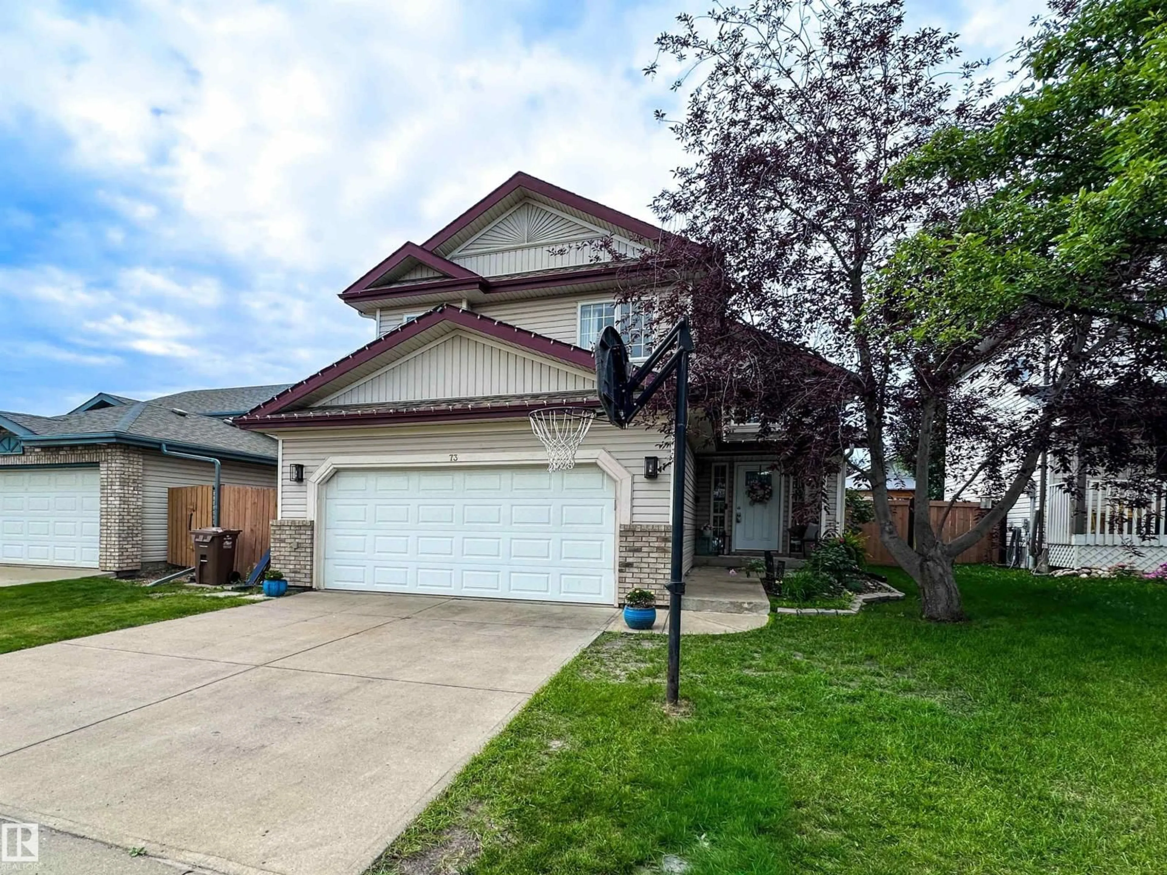 Home with vinyl exterior material, street for 73 NEWMARKET WY, St. Albert Alberta T8N7B8
