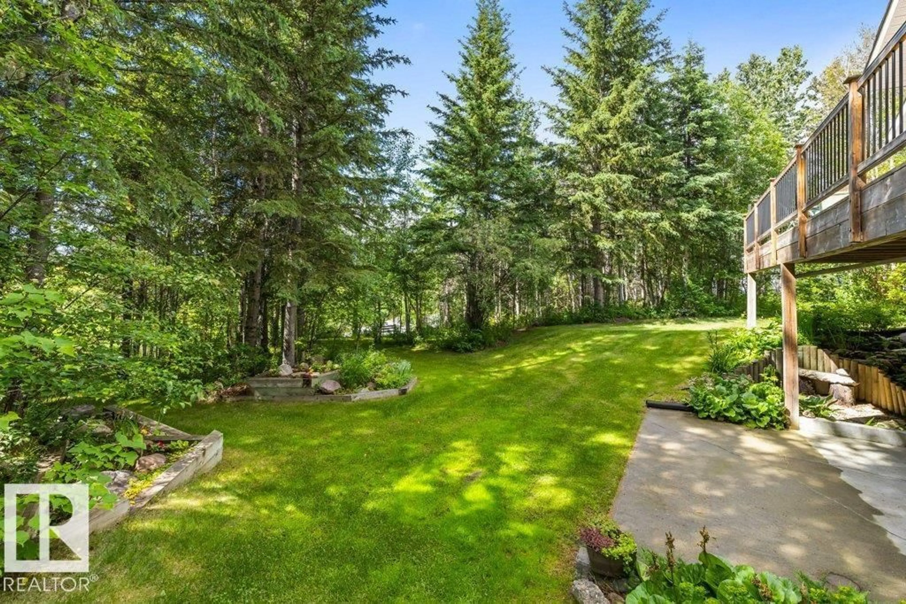 Patio, forest/trees view for 8316 HWY 16 A, Rural Yellowhead Alberta T0E0T0