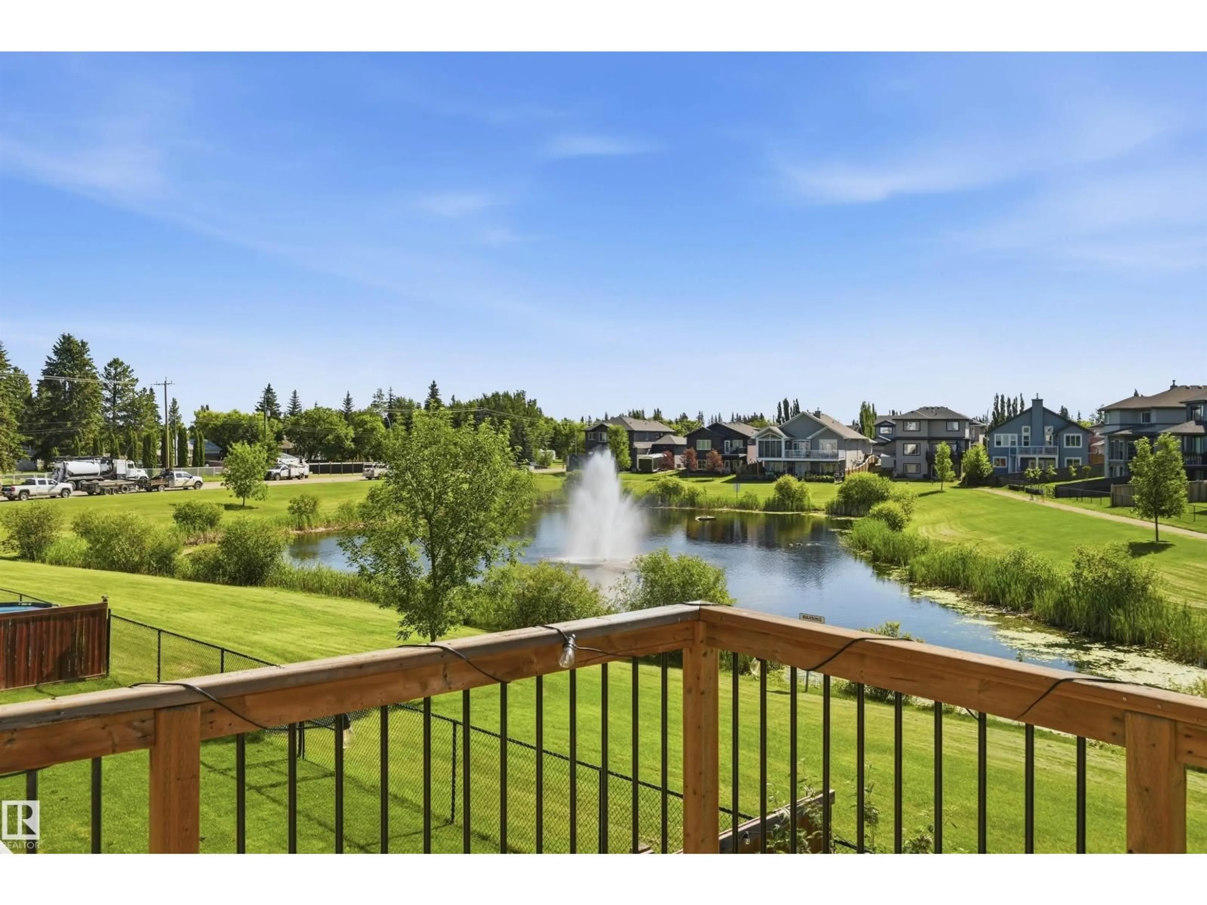 A pic from outside/outdoor area/front of a property/back of a property/a pic from drone, water/lake/river/ocean view for 9 SOUTHBRIDGE DR, Calmar Alberta T0C0V0