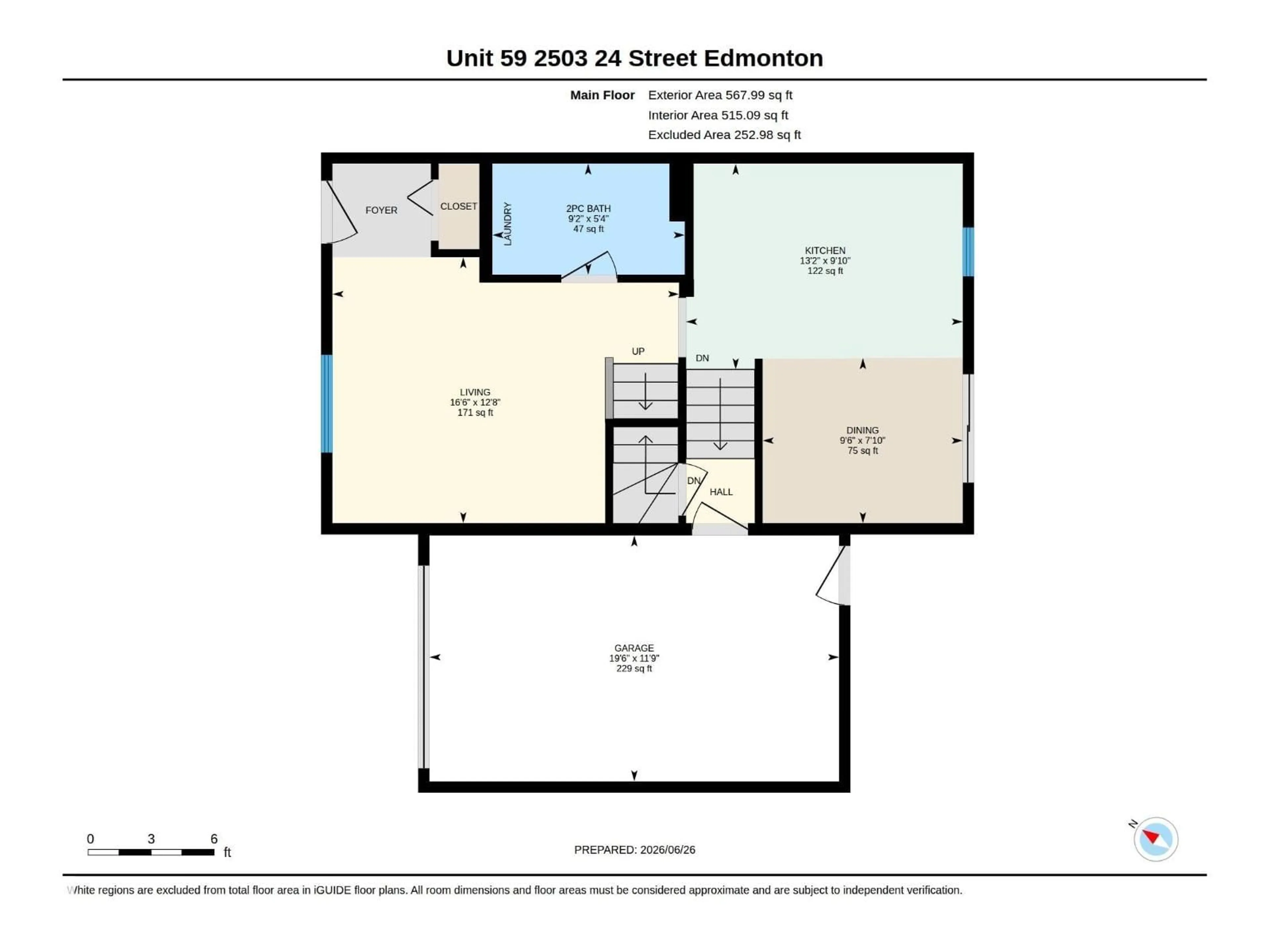Floor plan for 59 - 2503 24 ST NW, Edmonton Alberta T6T0B5