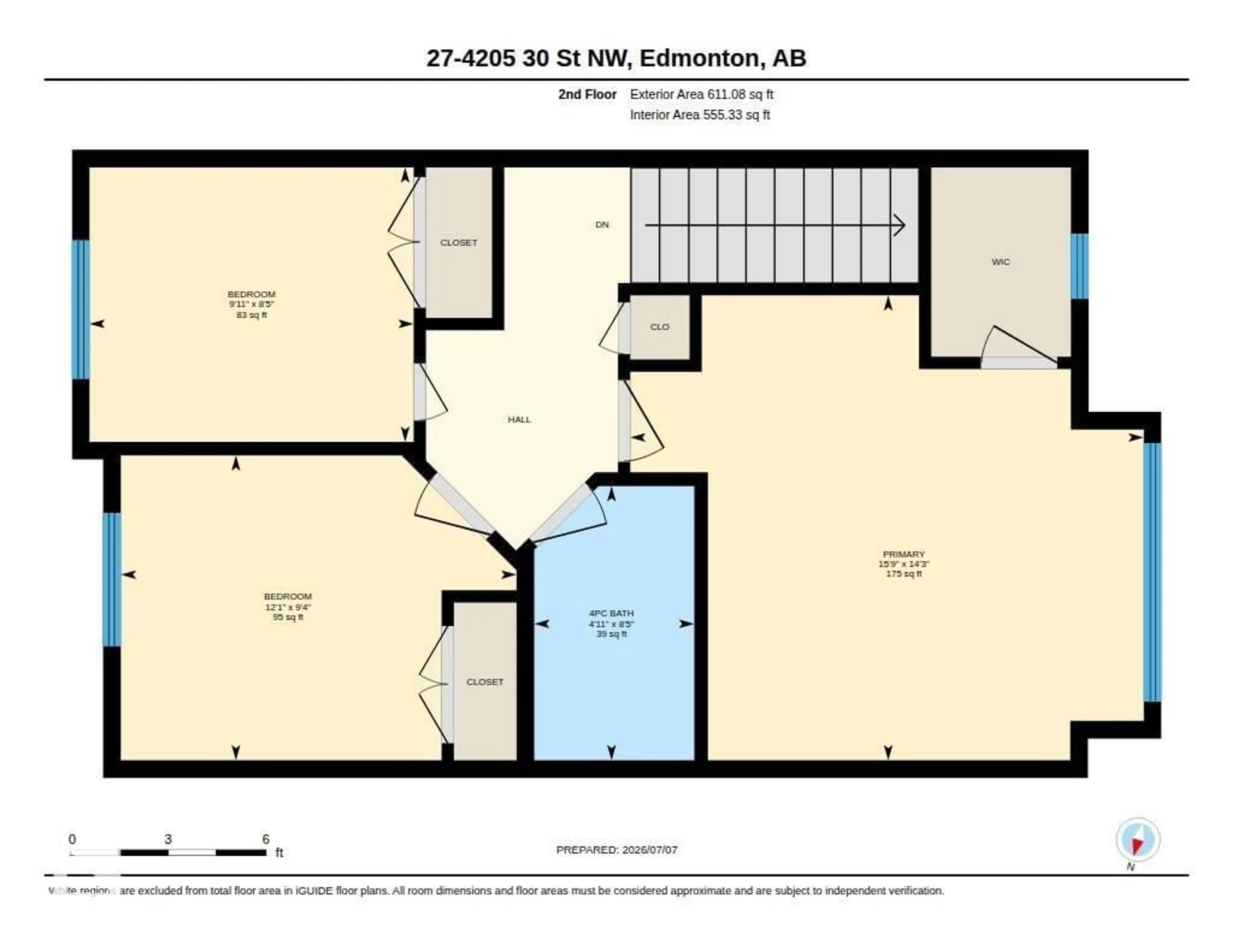 Floor plan for 4205 - 27 30 ST, Edmonton Alberta T6T2G9