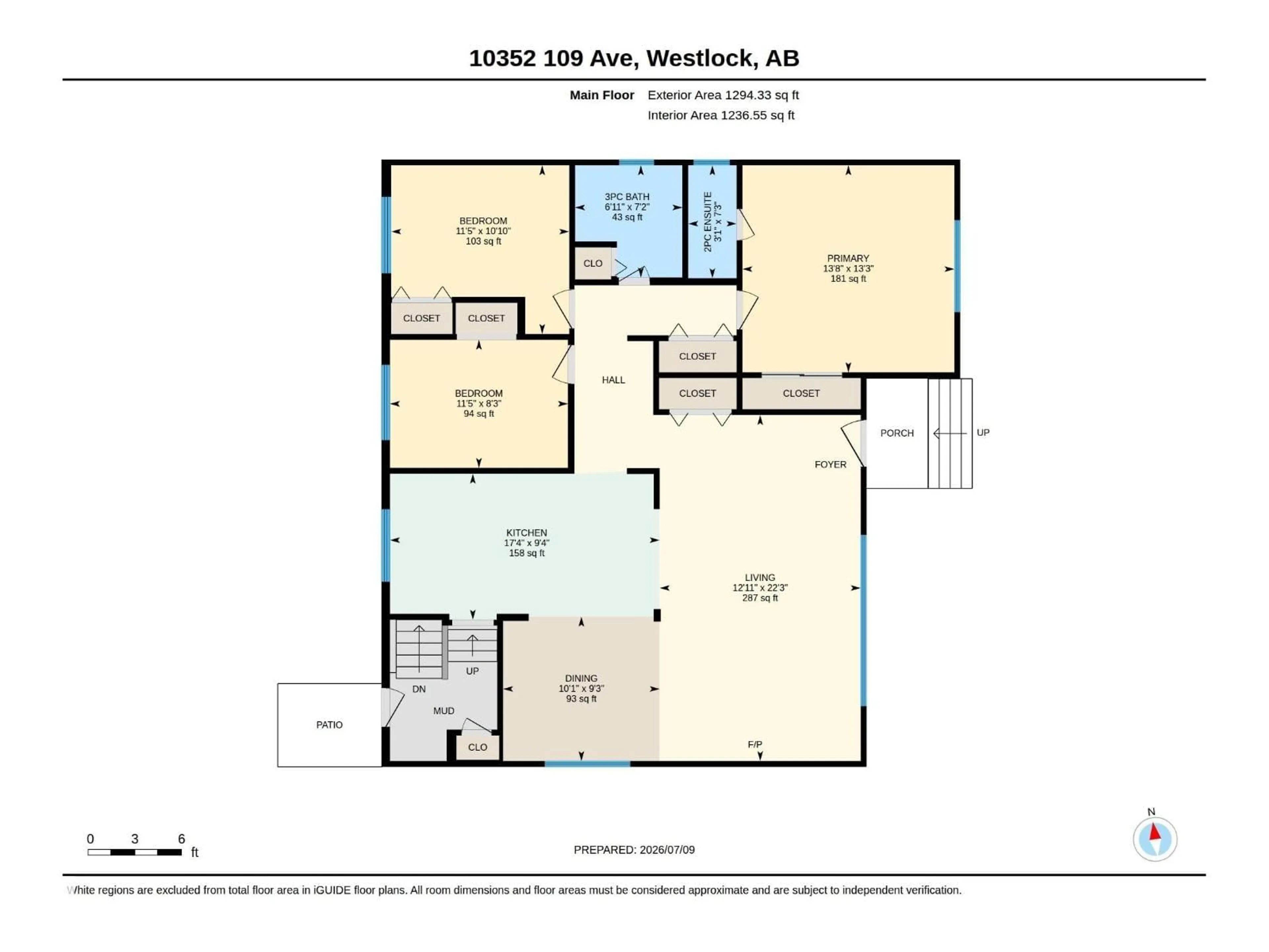 Floor plan for 10352 109 AVE, Westlock Alberta T7P1G9