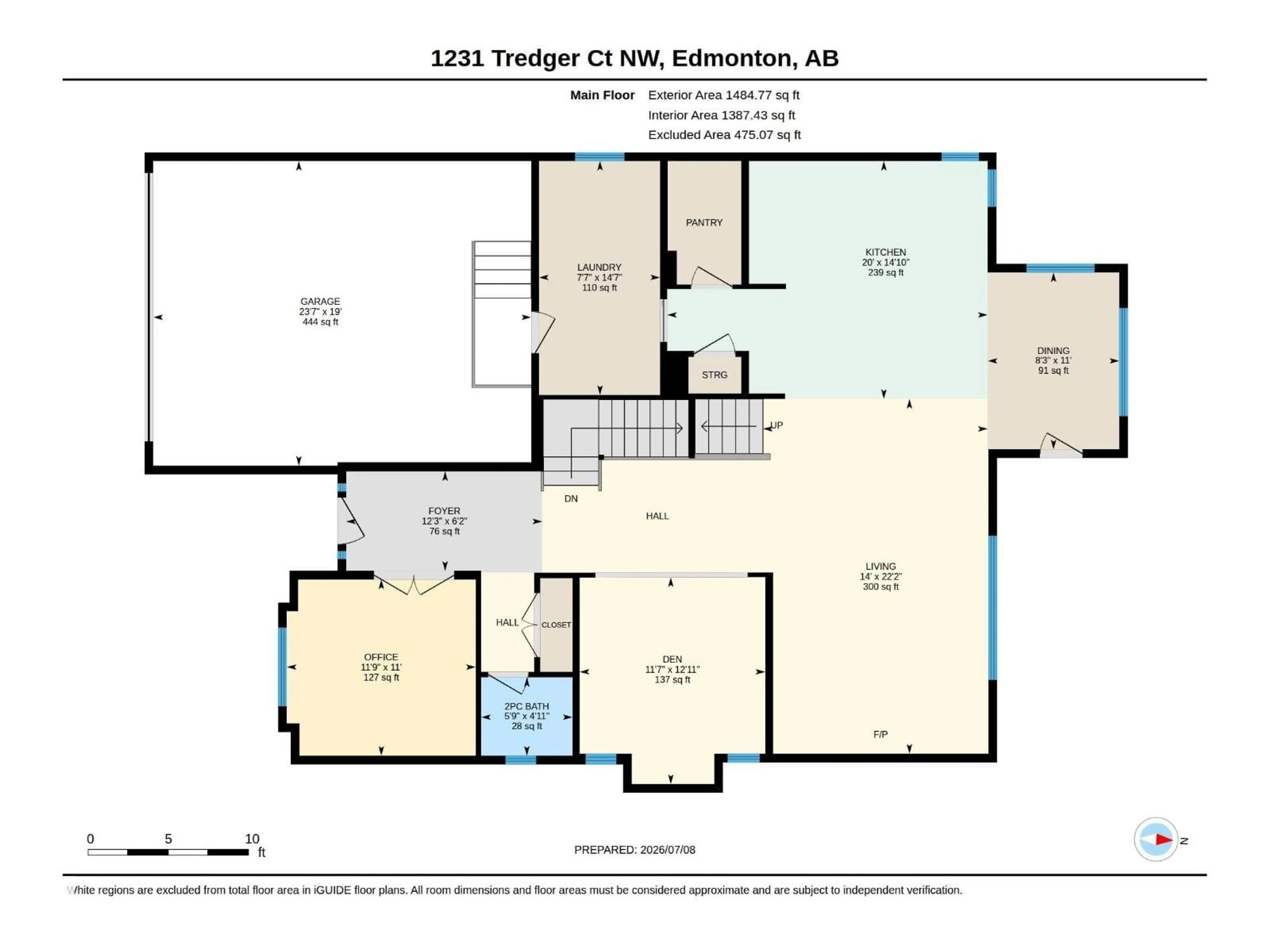 Floor plan for 1231 TREDGER CT, Edmonton Alberta T6R0B1