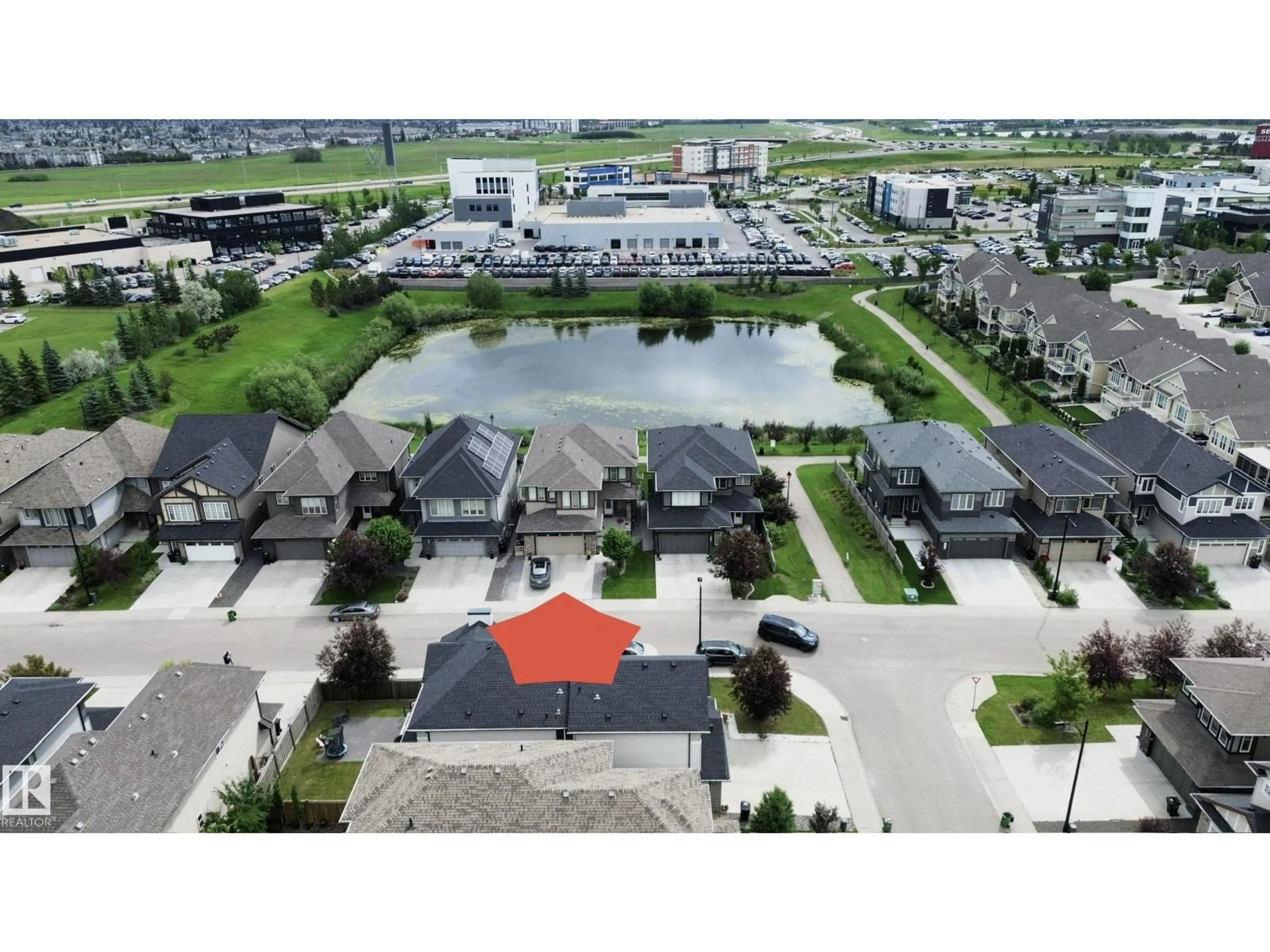 A pic from outside/outdoor area/front of a property/back of a property/a pic from drone, street for SW - 1304 AINSLIE WD, Edmonton Alberta T6W3G1
