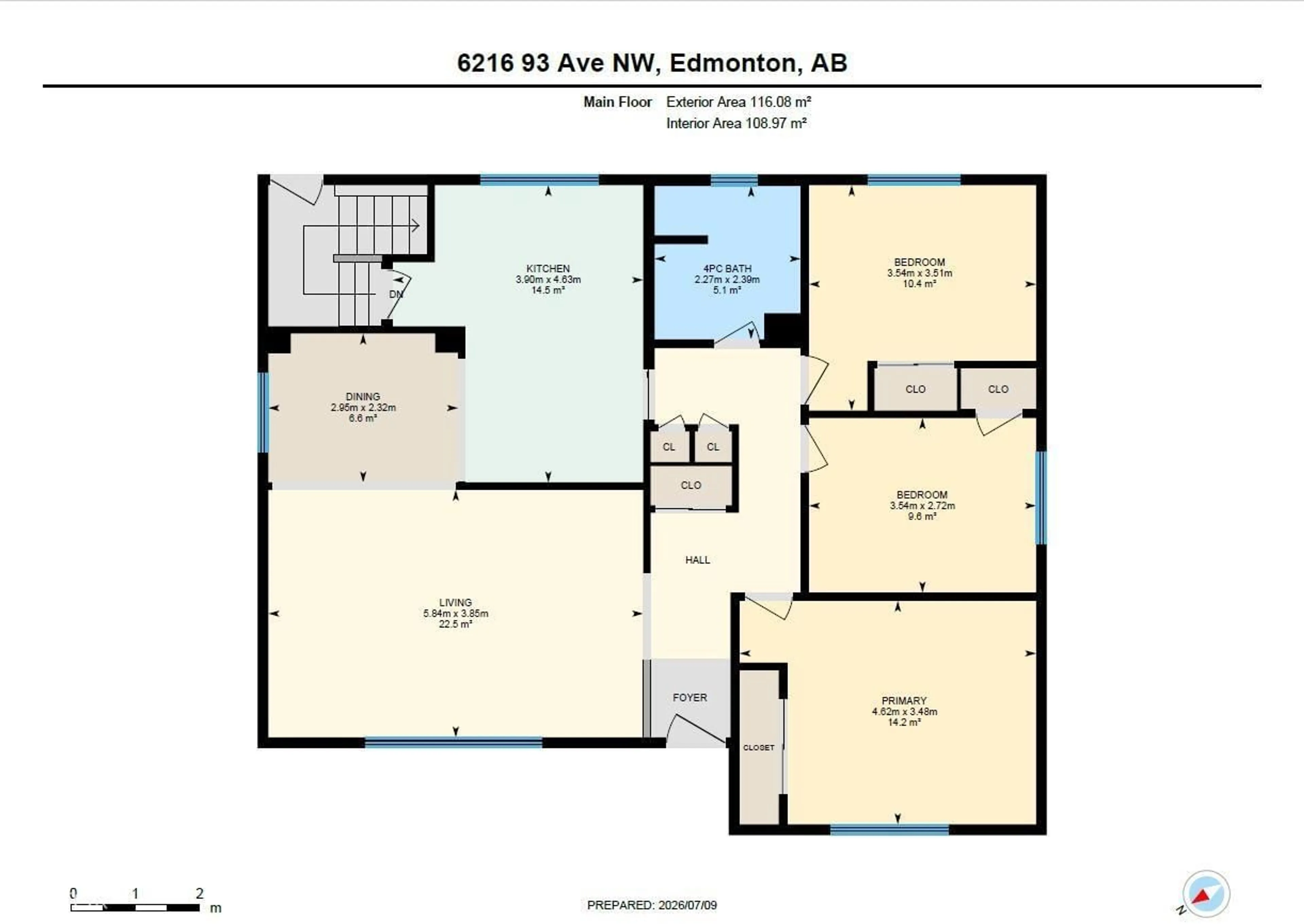 Floor plan for NW - 6216 93 AV, Edmonton Alberta T6B0W5