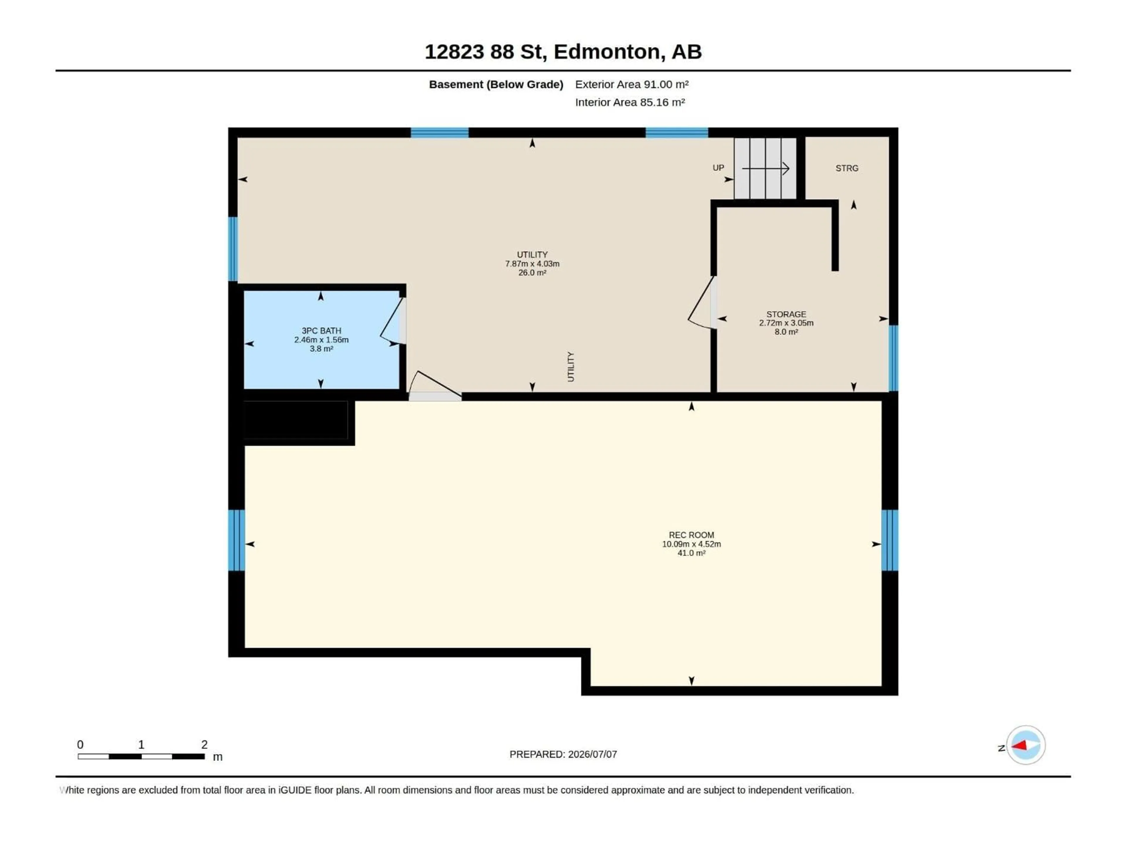 Floor plan for NW - 12823 88 ST, Edmonton Alberta T5E3H2