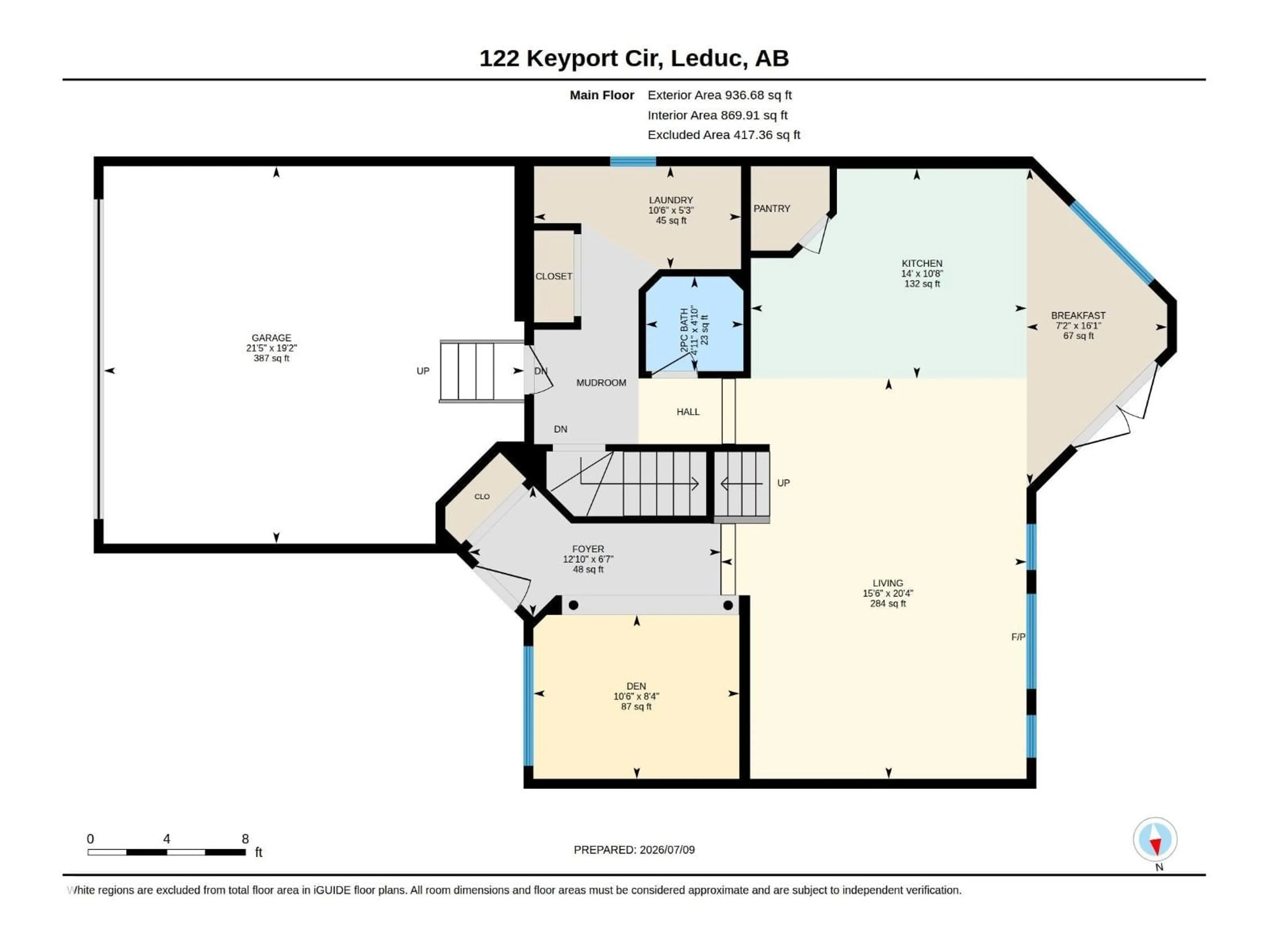 Floor plan for 122 KEYPORT CI, Leduc Alberta T9E0J3
