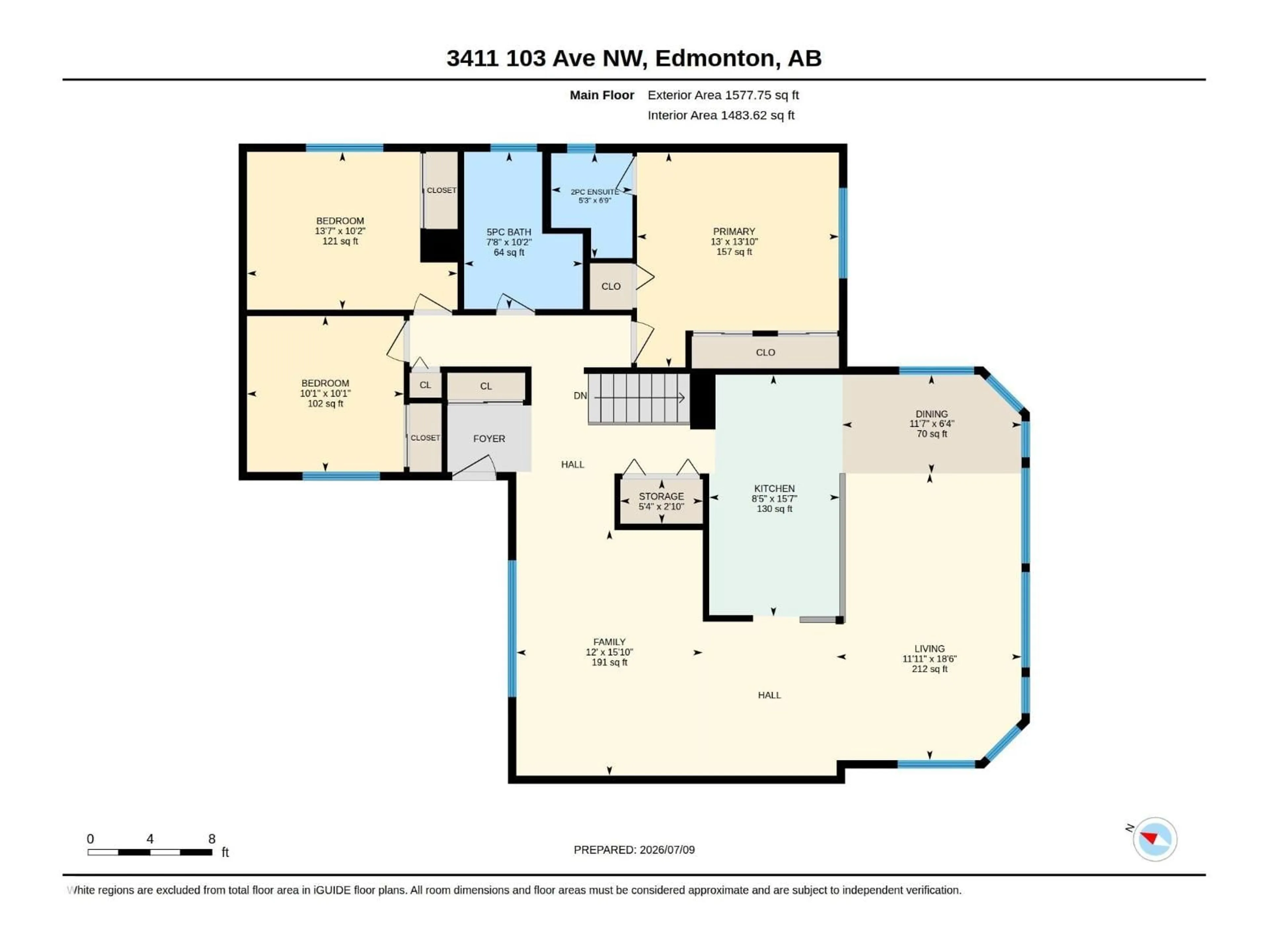Floor plan for 3411 103 AV, Edmonton Alberta T5W0A6