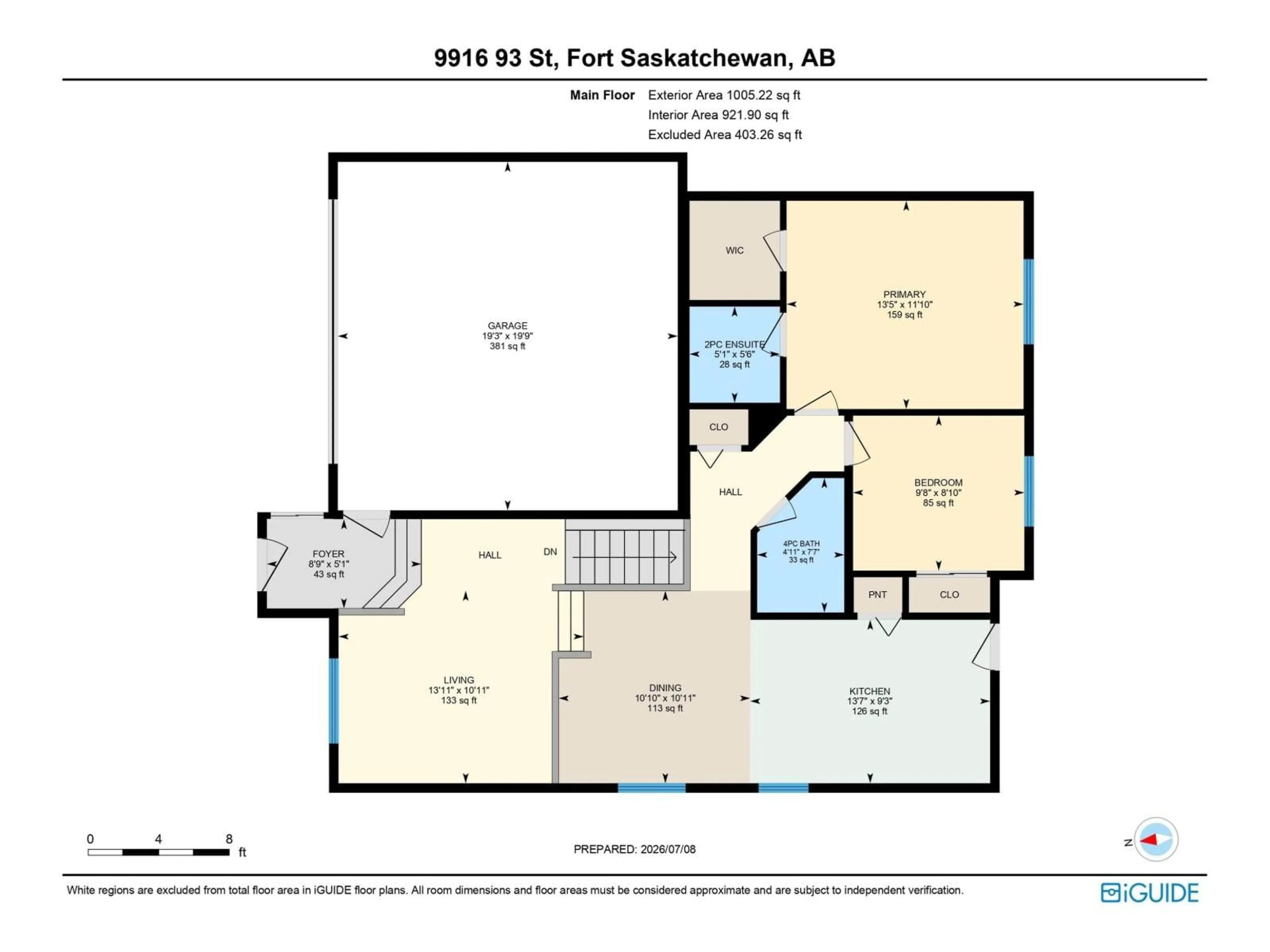 Floor plan for 9916 93 ST, Fort Saskatchewan Alberta T8L4H5