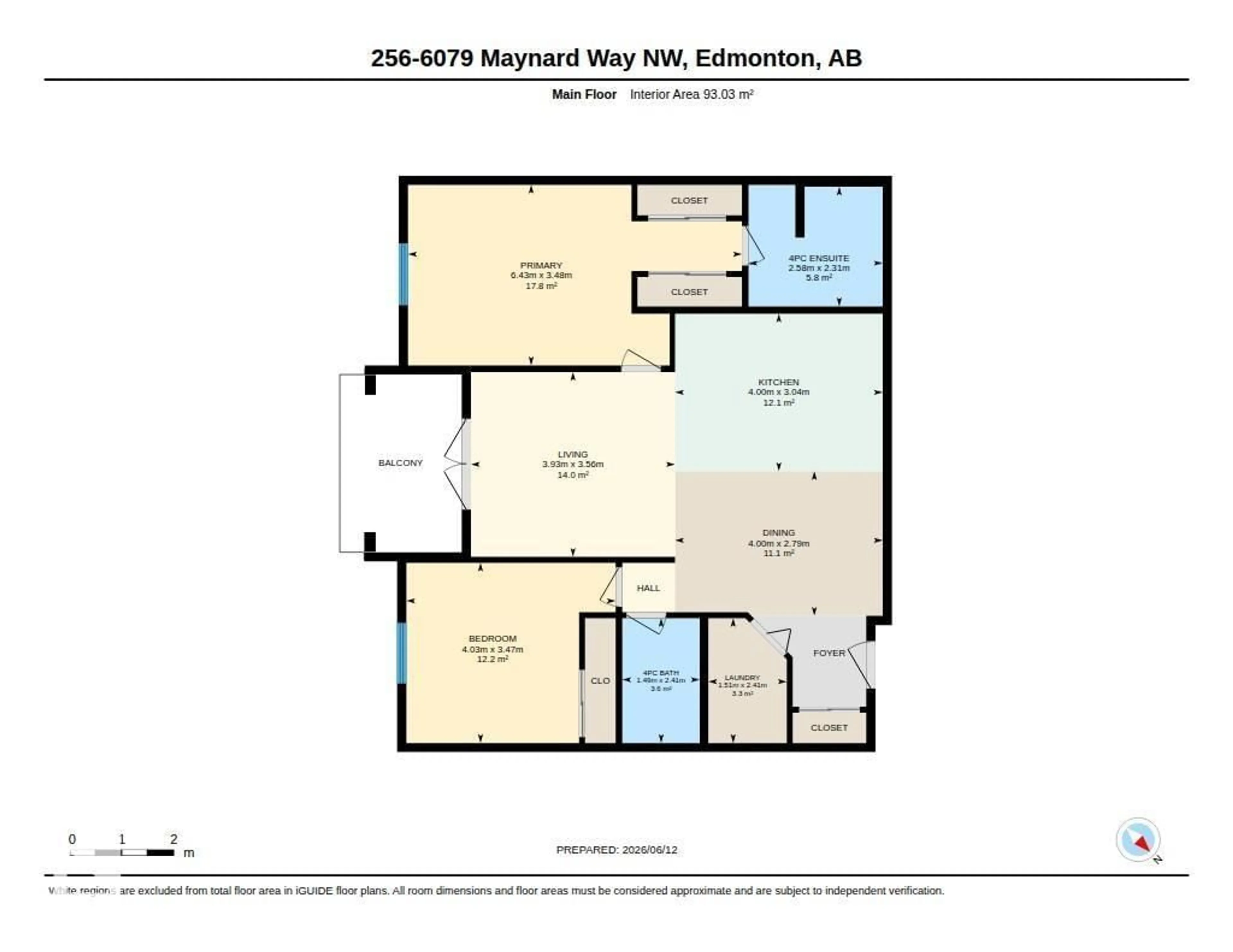 Floor plan for 6079 - 256 MAYNARD WY, Edmonton Alberta T6R0S4