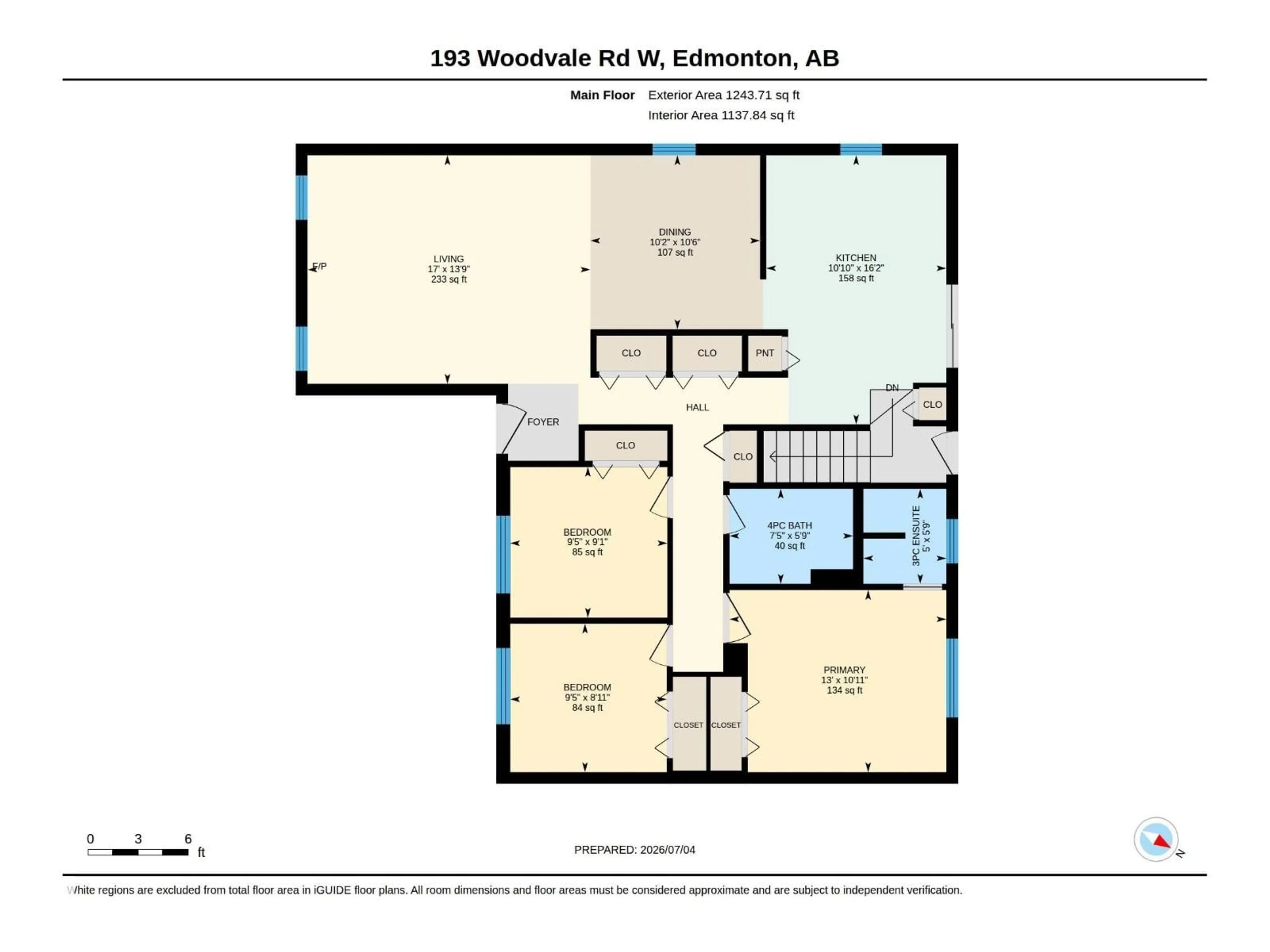 Floor plan for 193 WOODVALE RD, Edmonton Alberta T6L1E7