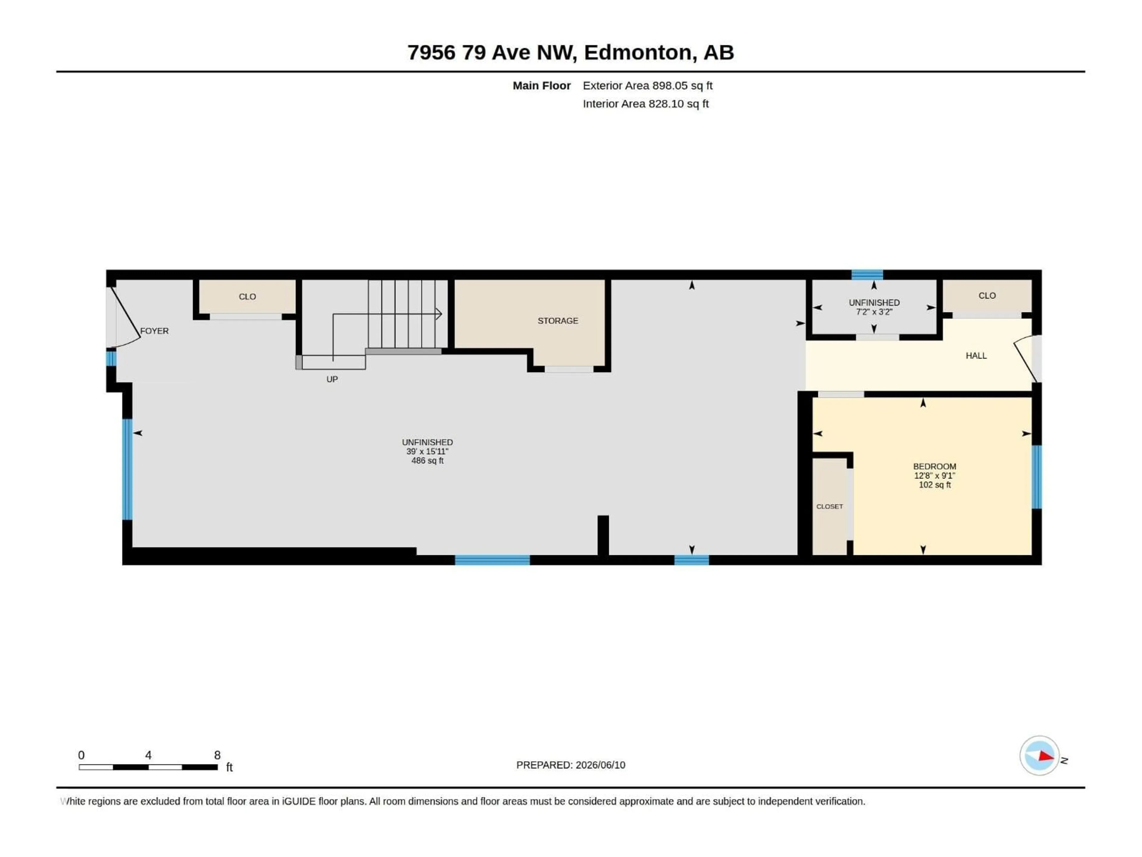 Floor plan for 7956 80 AVE NW, Edmonton Alberta T6C0S6