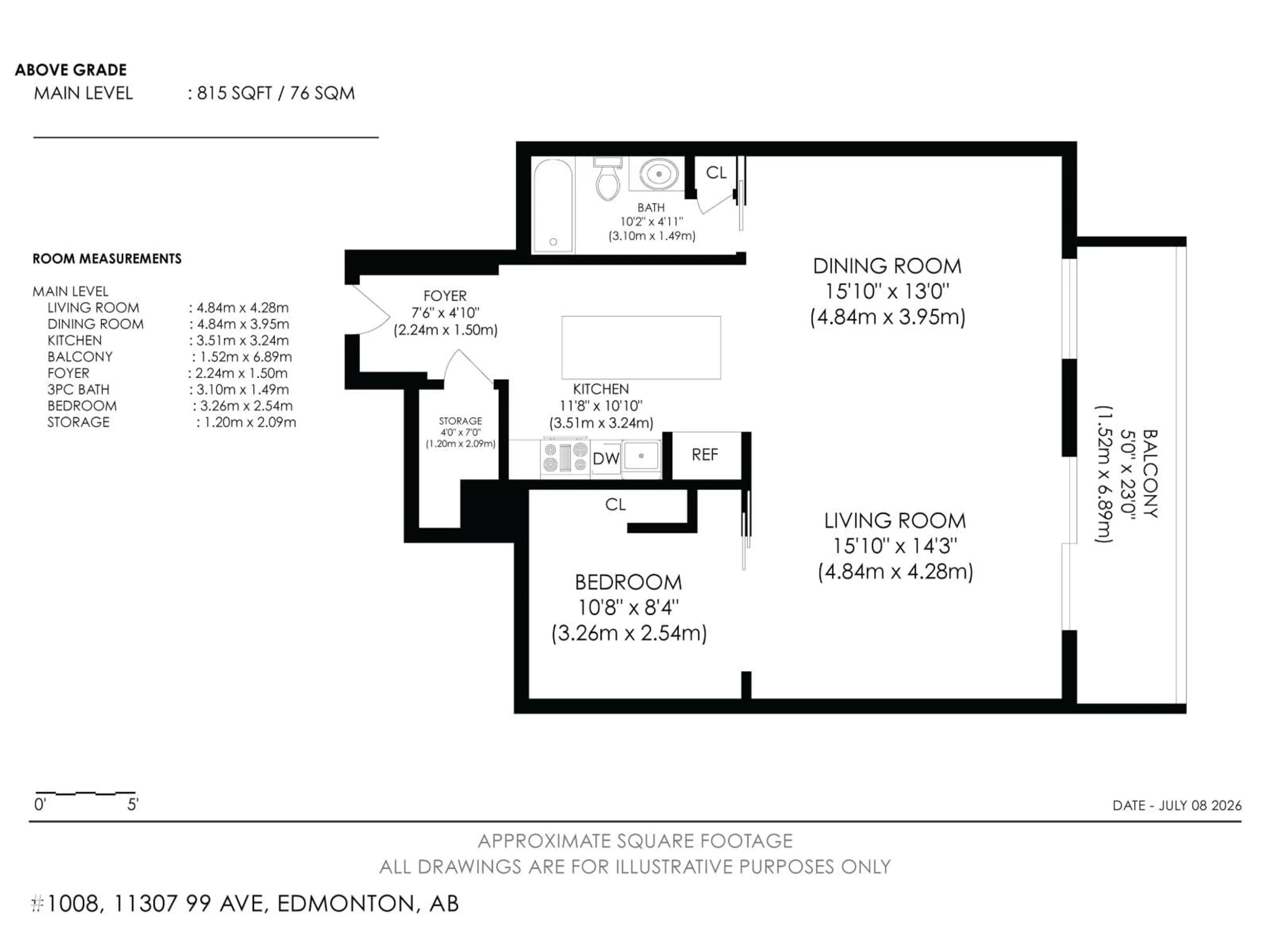 Floor plan for 1008 99 AV, Edmonton Alberta T5K0H2