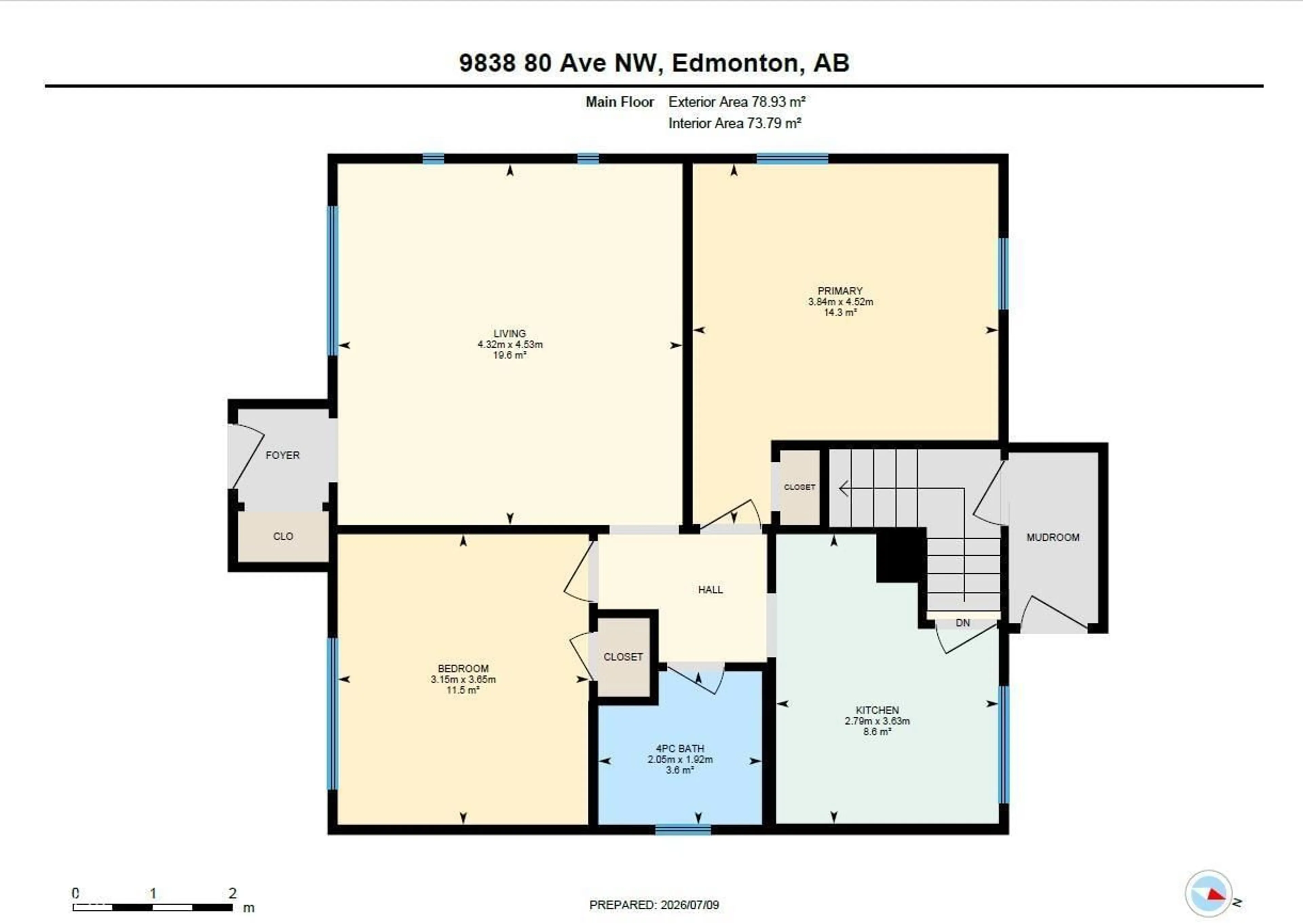 Floor plan for NW - 9838 80 AV, Edmonton Alberta T6E1T1