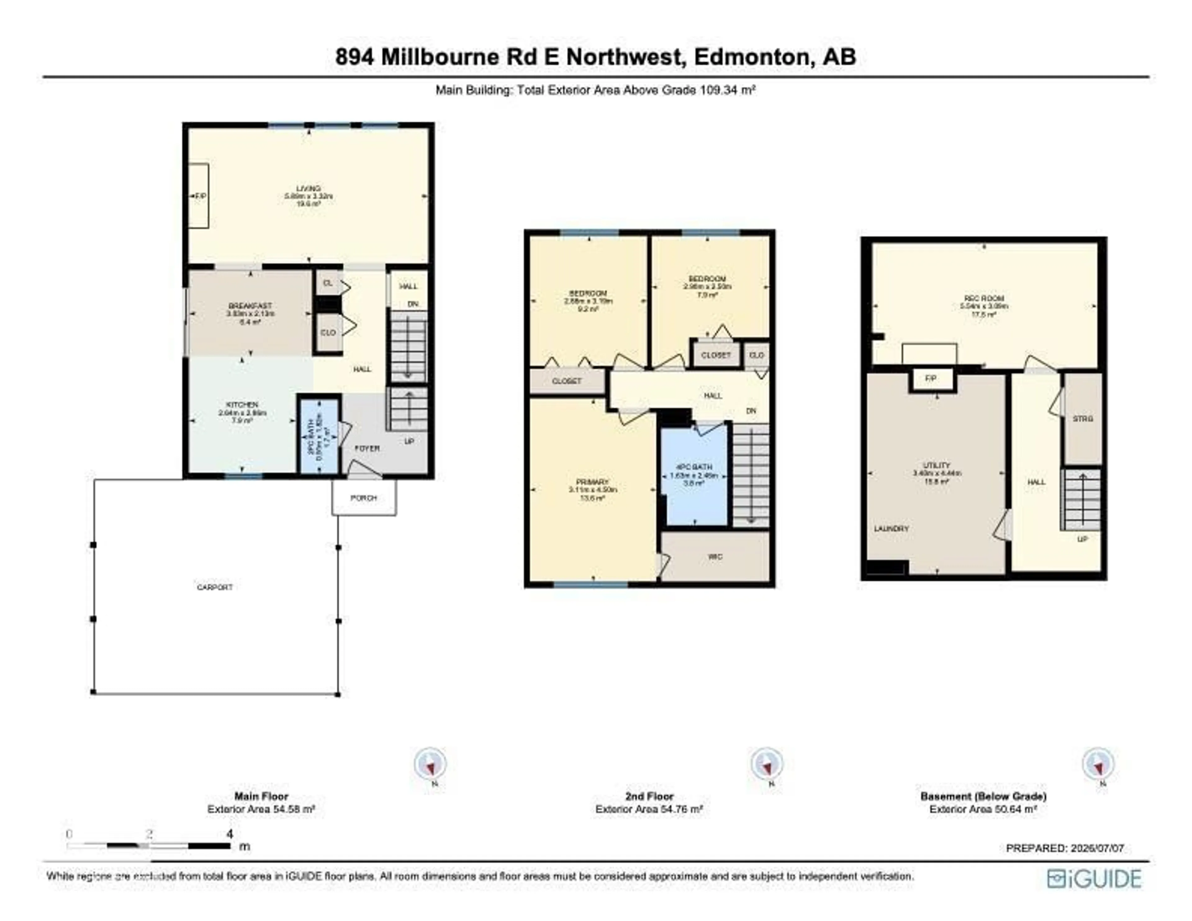 Floor plan for 894 MILLBOURNE RD, Edmonton Alberta T6K2K2
