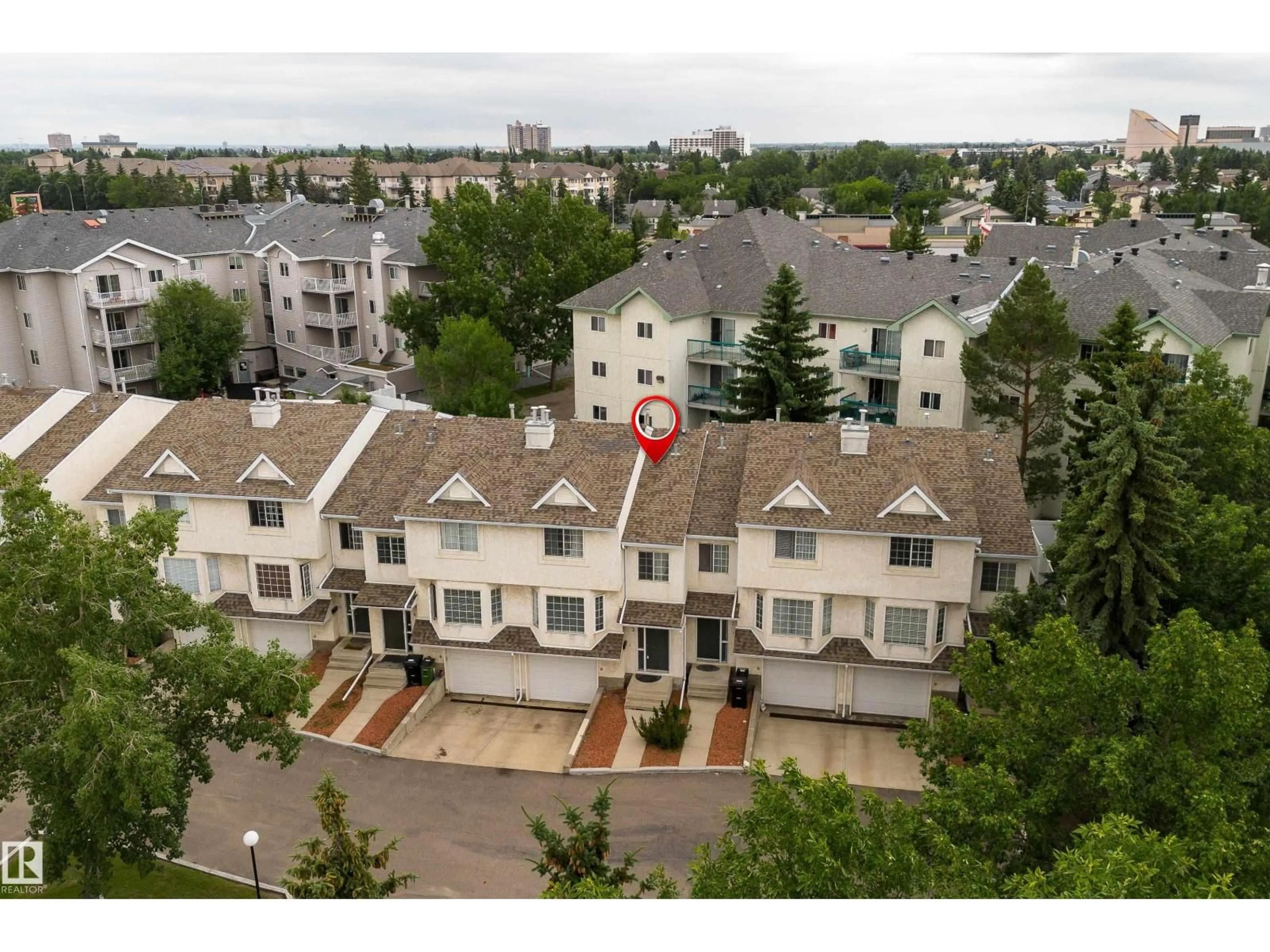 A pic from outside/outdoor area/front of a property/back of a property/a pic from drone, city buildings view from balcony for #3 - 9703 174 ST, Edmonton Alberta T5T6C5