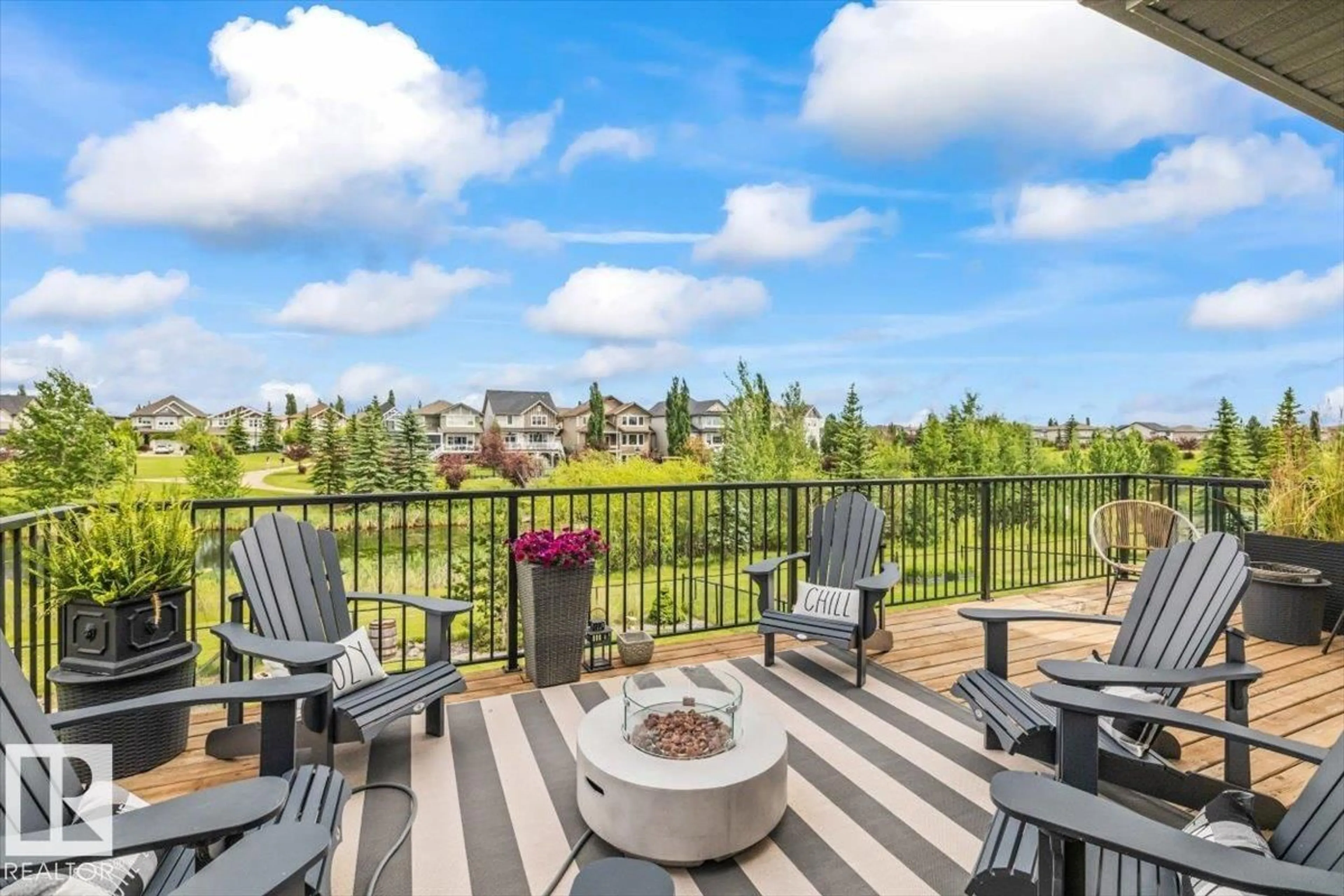 Patio, water/lake/river/ocean view for 7613 SCHMID CR, Edmonton Alberta T6R0K4