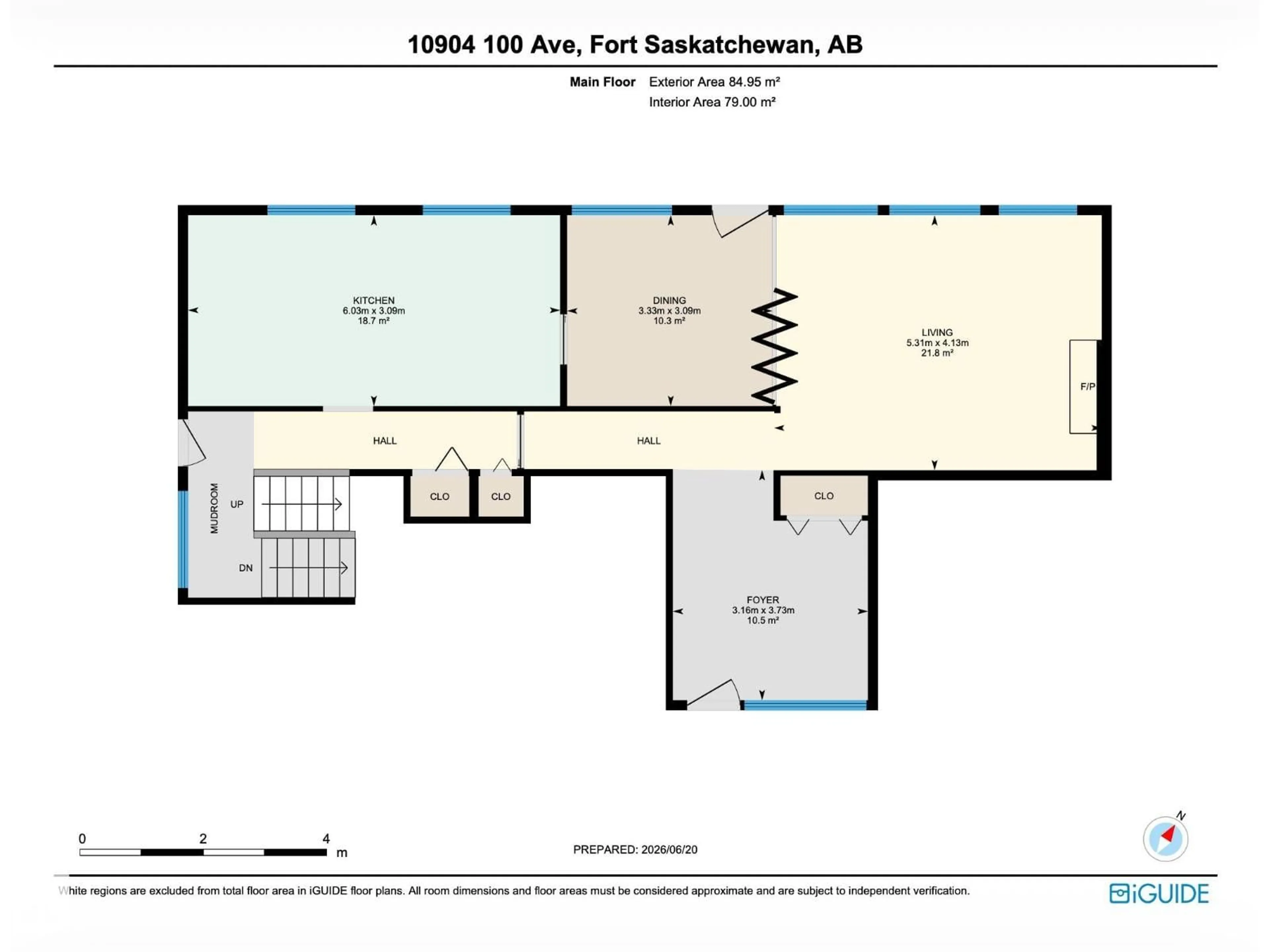 Floor plan for 10904 100 AV, Fort Saskatchewan Alberta T8L2A4