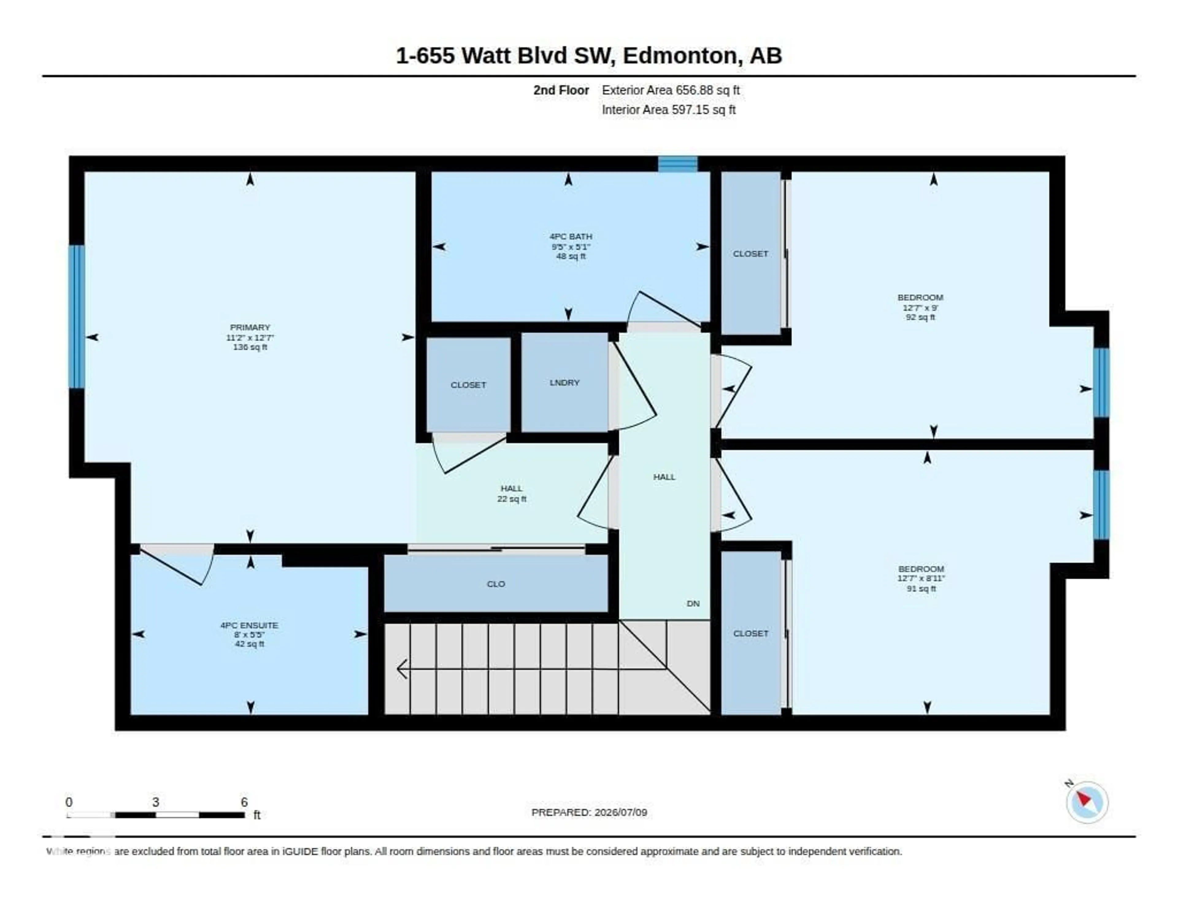 Floor plan for 655 WATT BV, Edmonton Alberta T6X0Y2