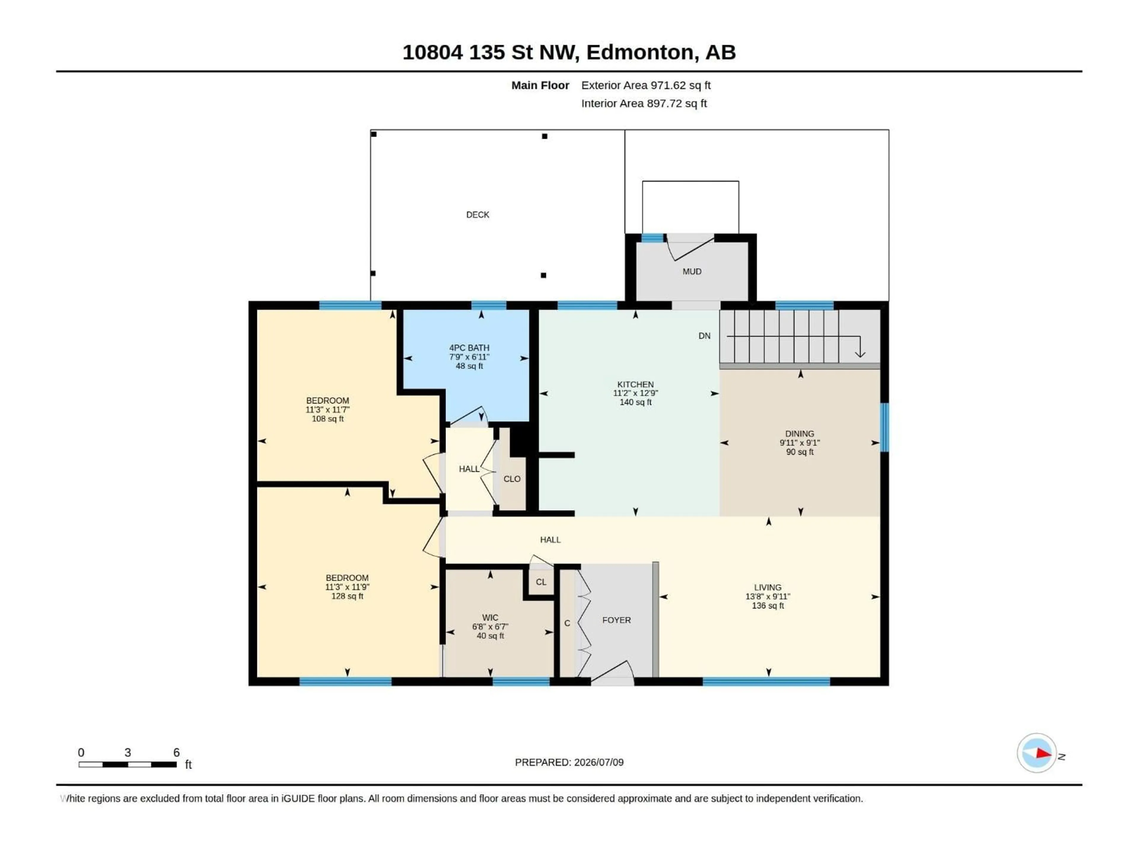 Floor plan for 10804 135 ST, Edmonton Alberta T5M1J6