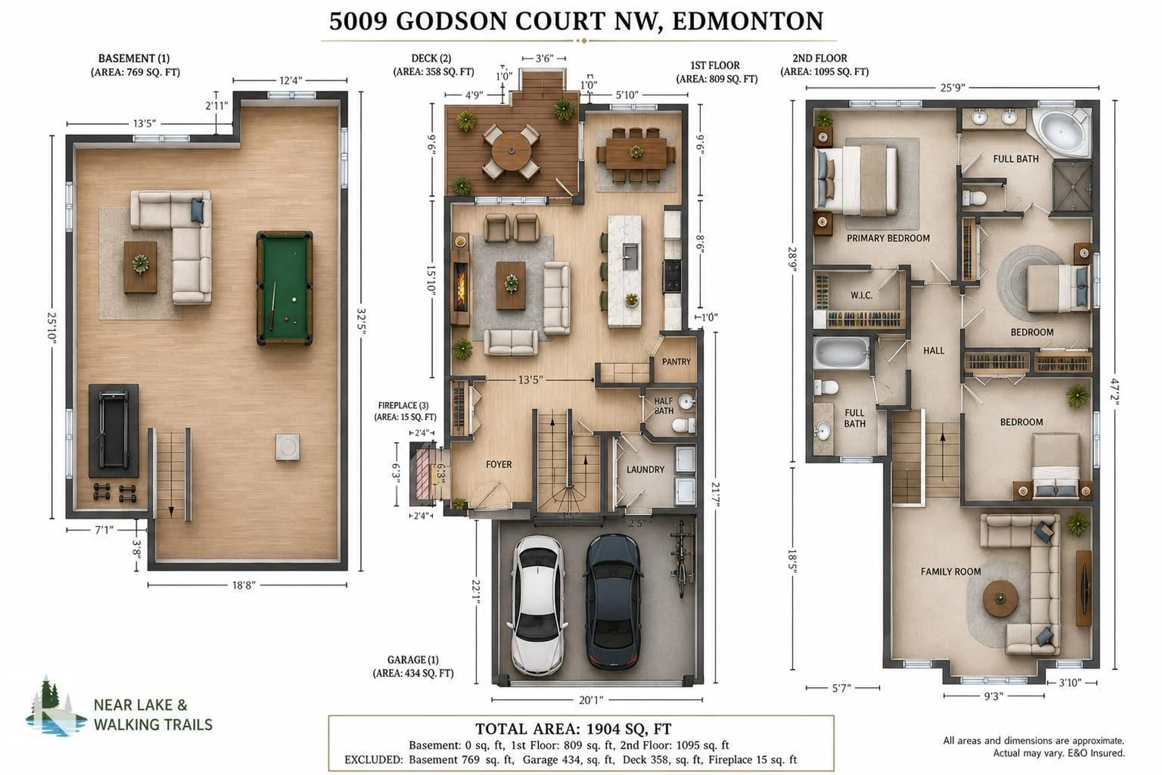 Floor plan for NW - 5009 GODSON CO, Edmonton Alberta T5T4P7