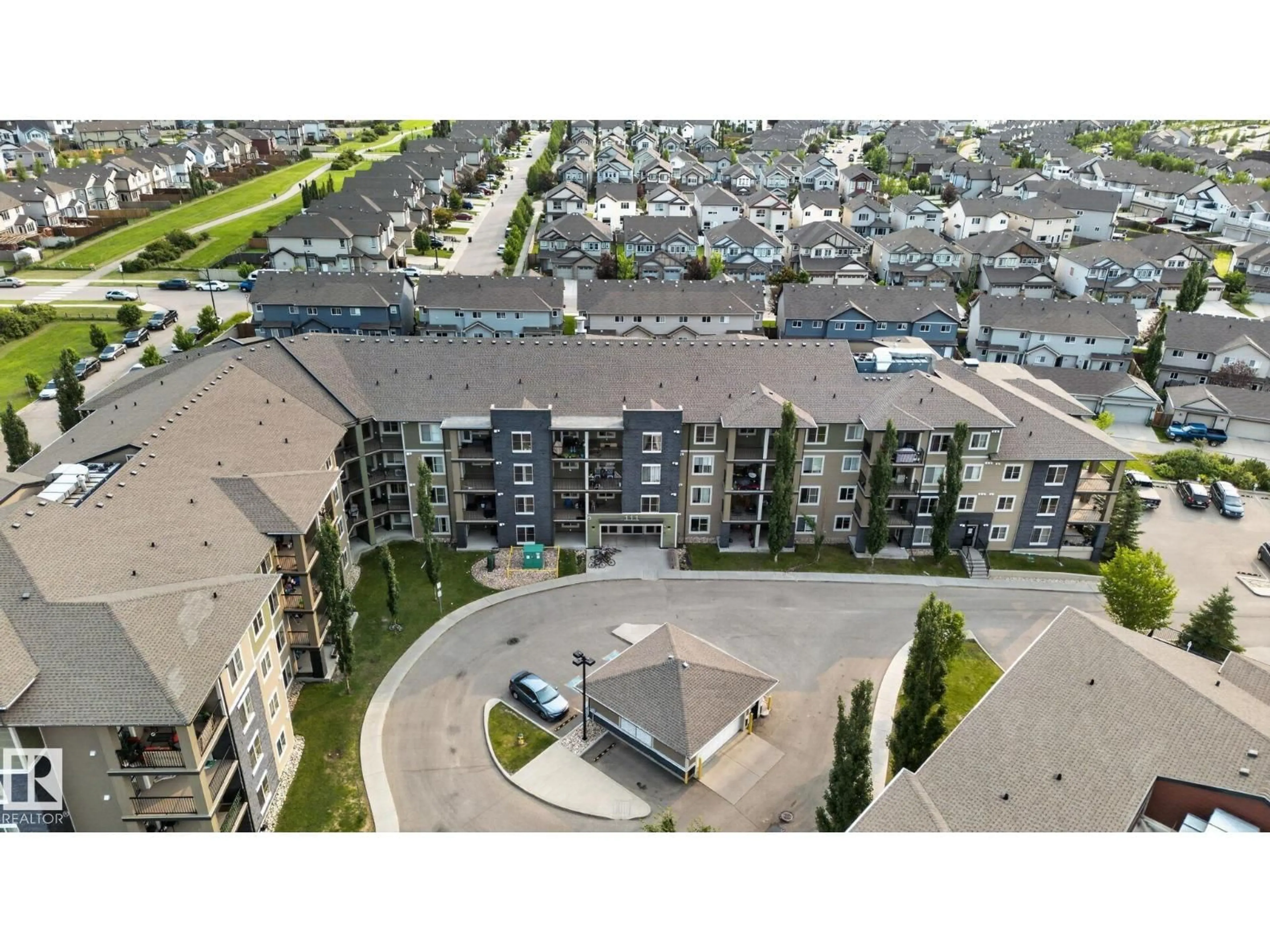 A pic from outside/outdoor area/front of a property/back of a property/a pic from drone, city buildings view from balcony for 415 WATT CM, Edmonton Alberta T6X2C6