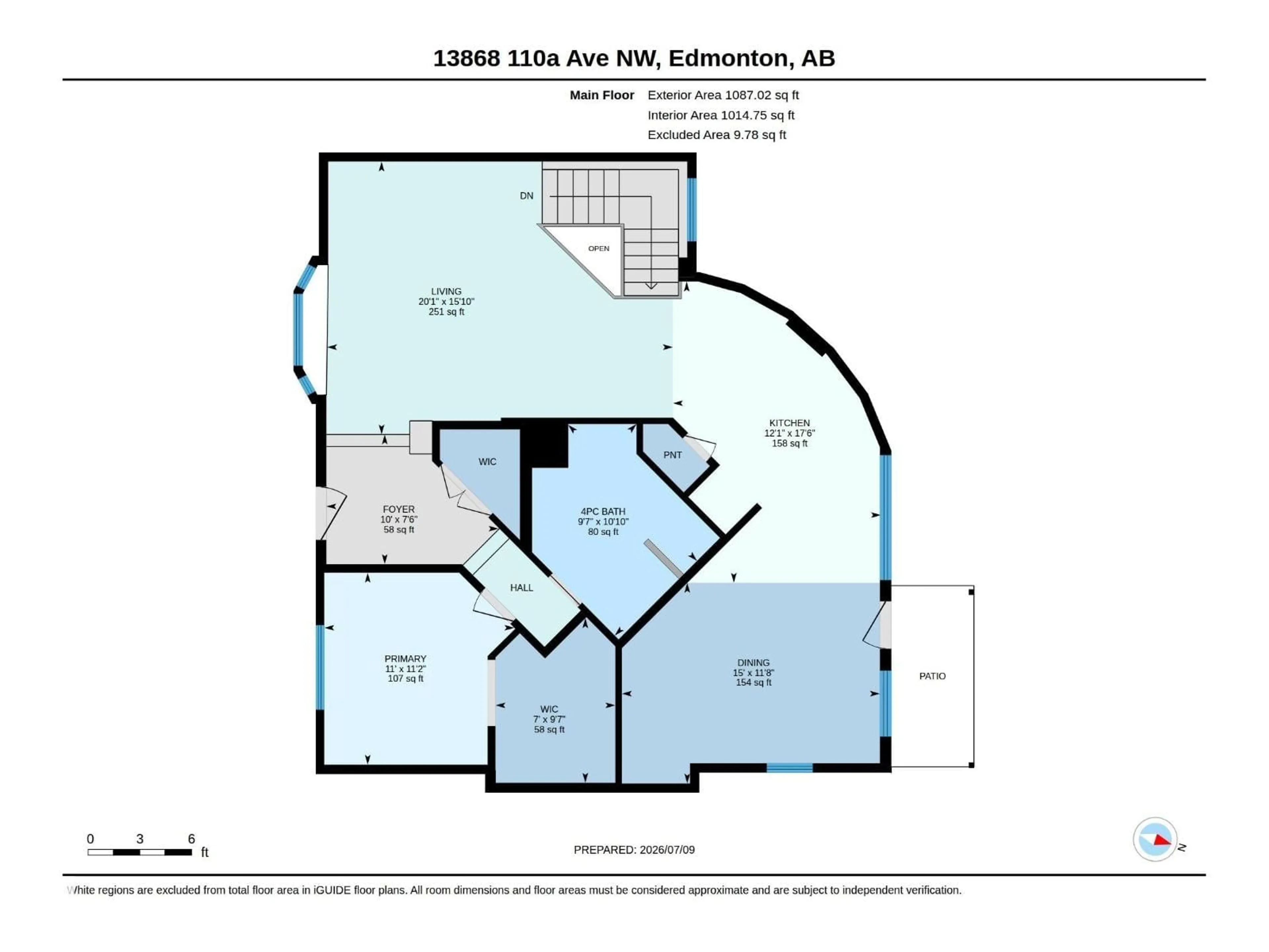 Floor plan for 13868 110A AV, Edmonton Alberta T5M2M9