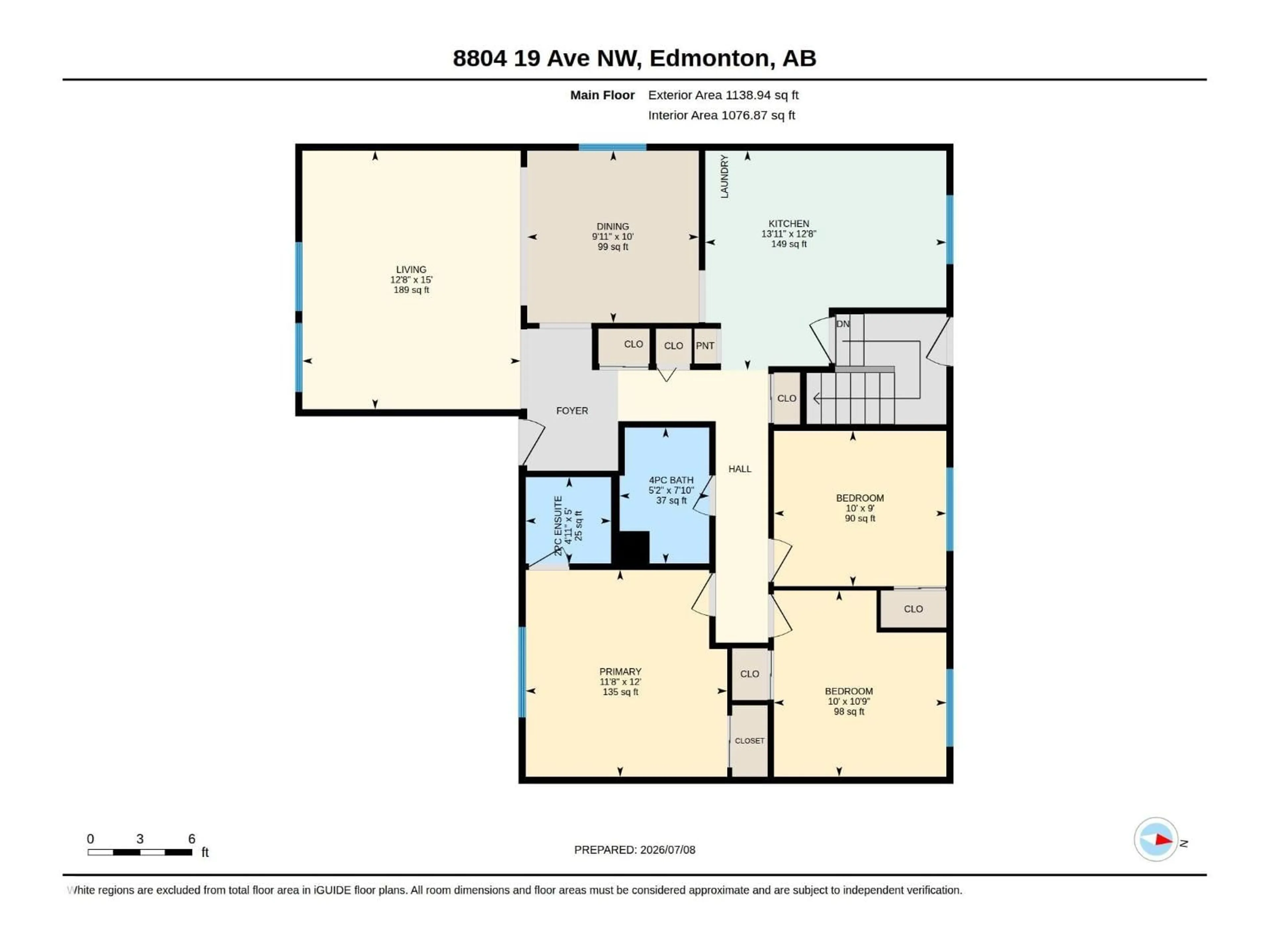 Floor plan for 8804 19 AV, Edmonton Alberta T6K1Z6