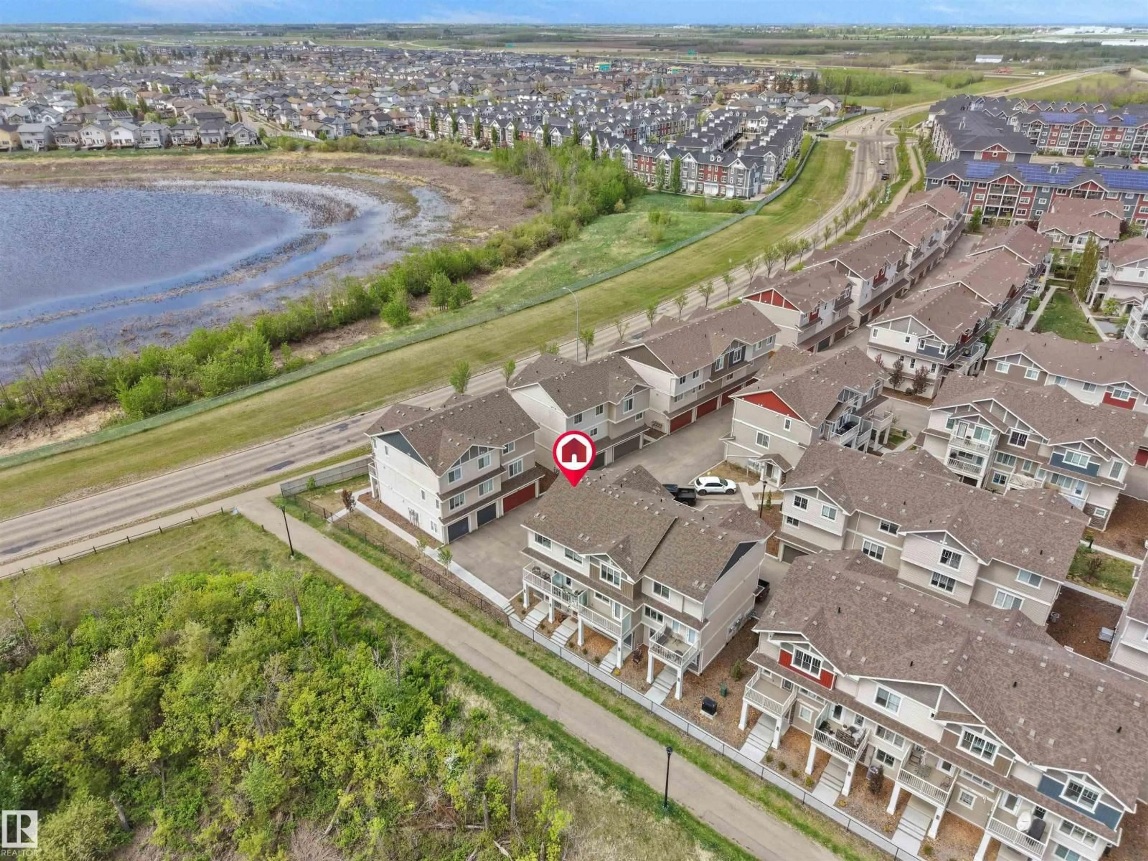 A pic from outside/outdoor area/front of a property/back of a property/a pic from drone, water/lake/river/ocean view for 49 - 17832 78 ST, Edmonton Alberta T5Z0P7
