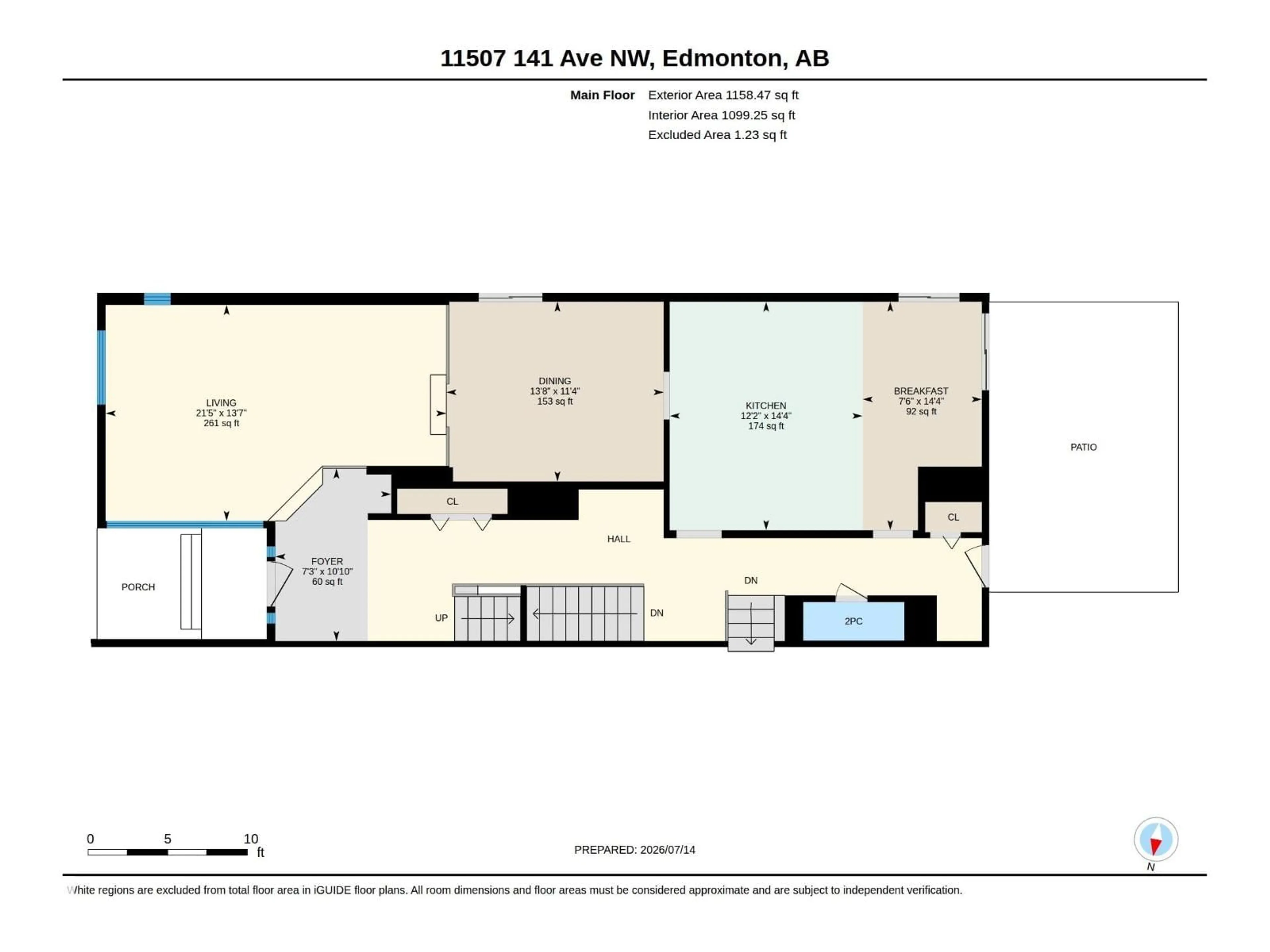 Floor plan for 11507 141 AV, Edmonton Alberta T5X3Z7