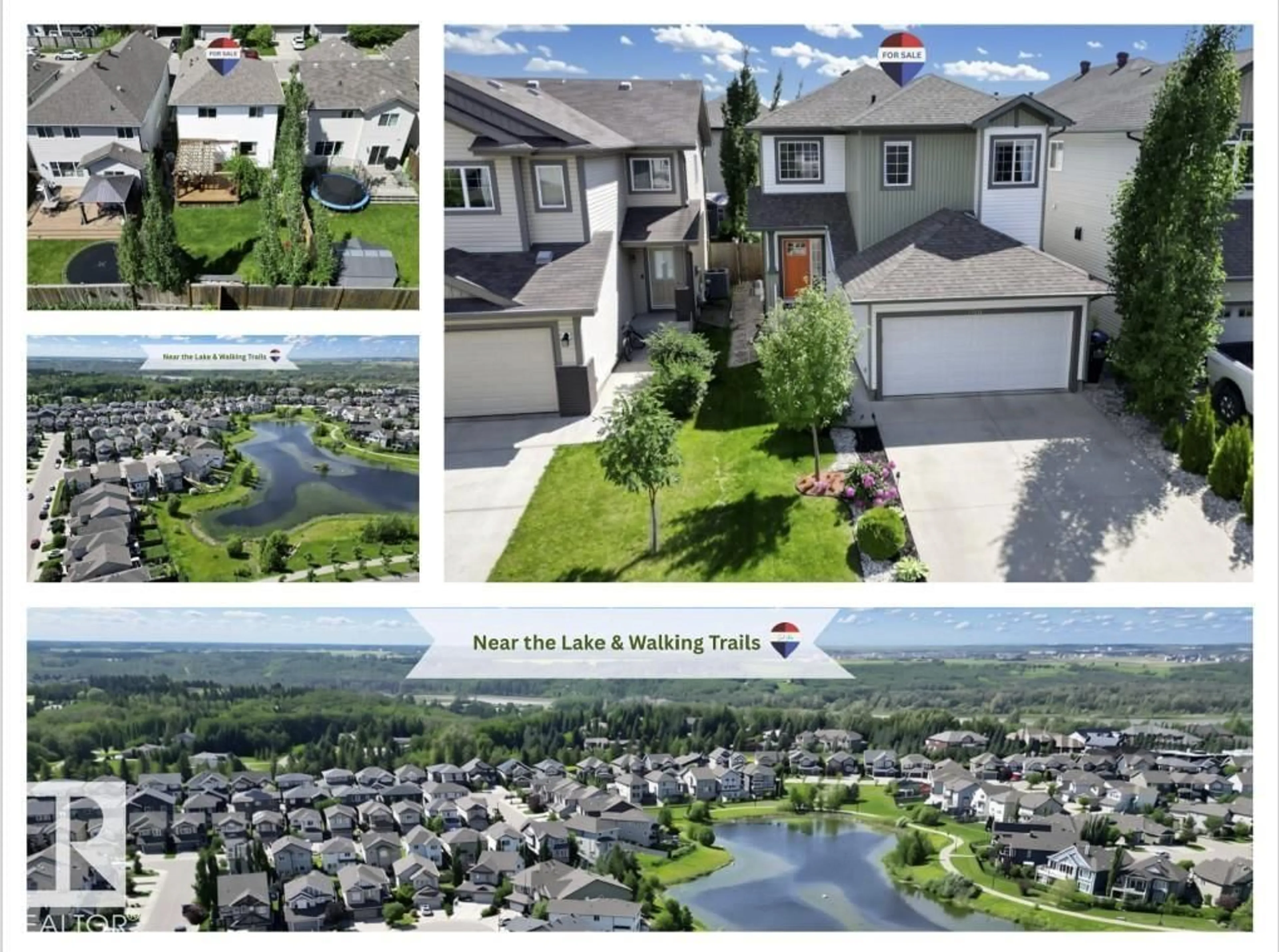 A pic from outside/outdoor area/front of a property/back of a property/a pic from drone, water/lake/river/ocean view for 17819 8 AV, Edmonton Alberta T6W2S6