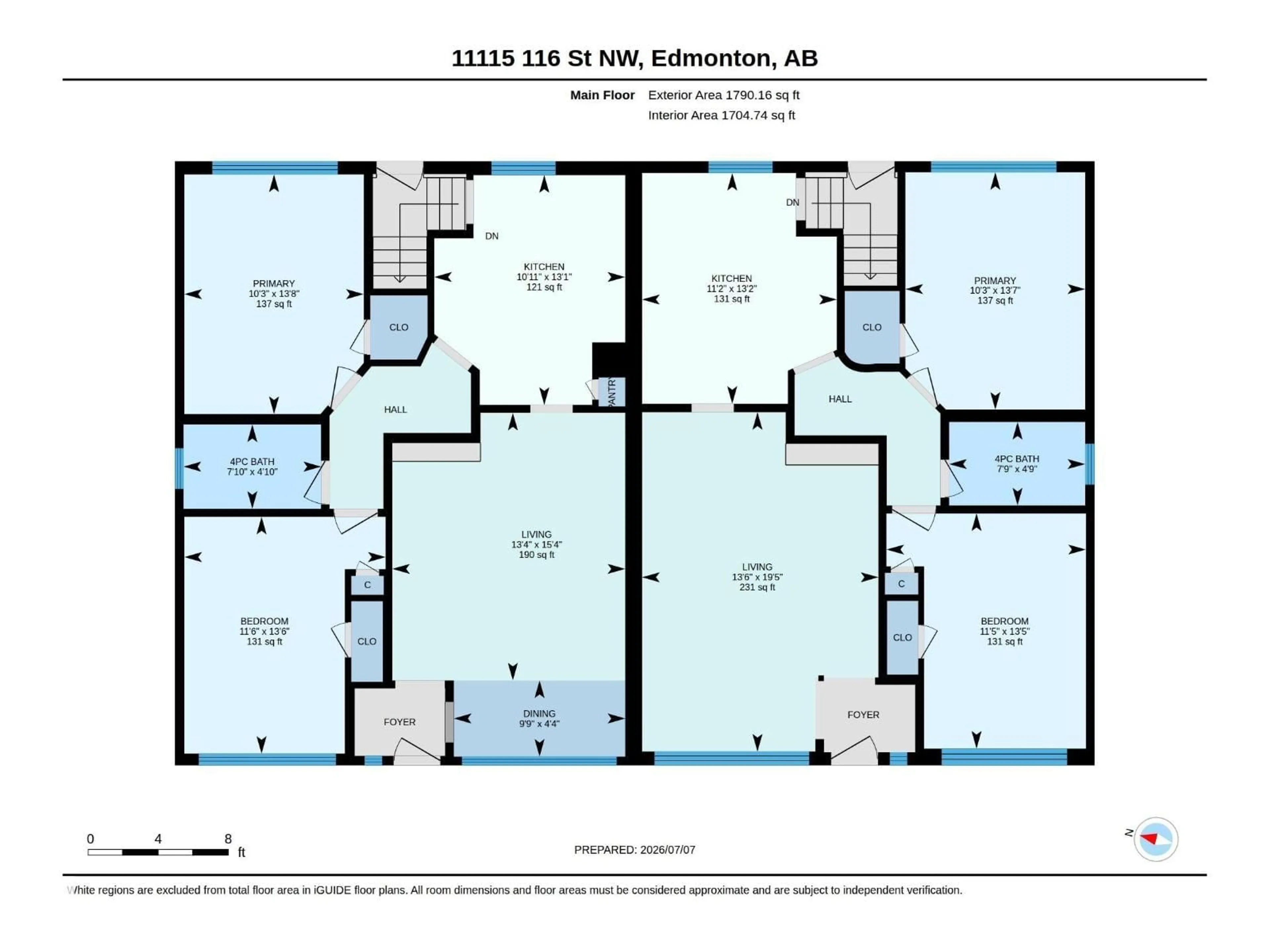 Floor plan for NW - 11115 116 ST, Edmonton Alberta T5G2V7