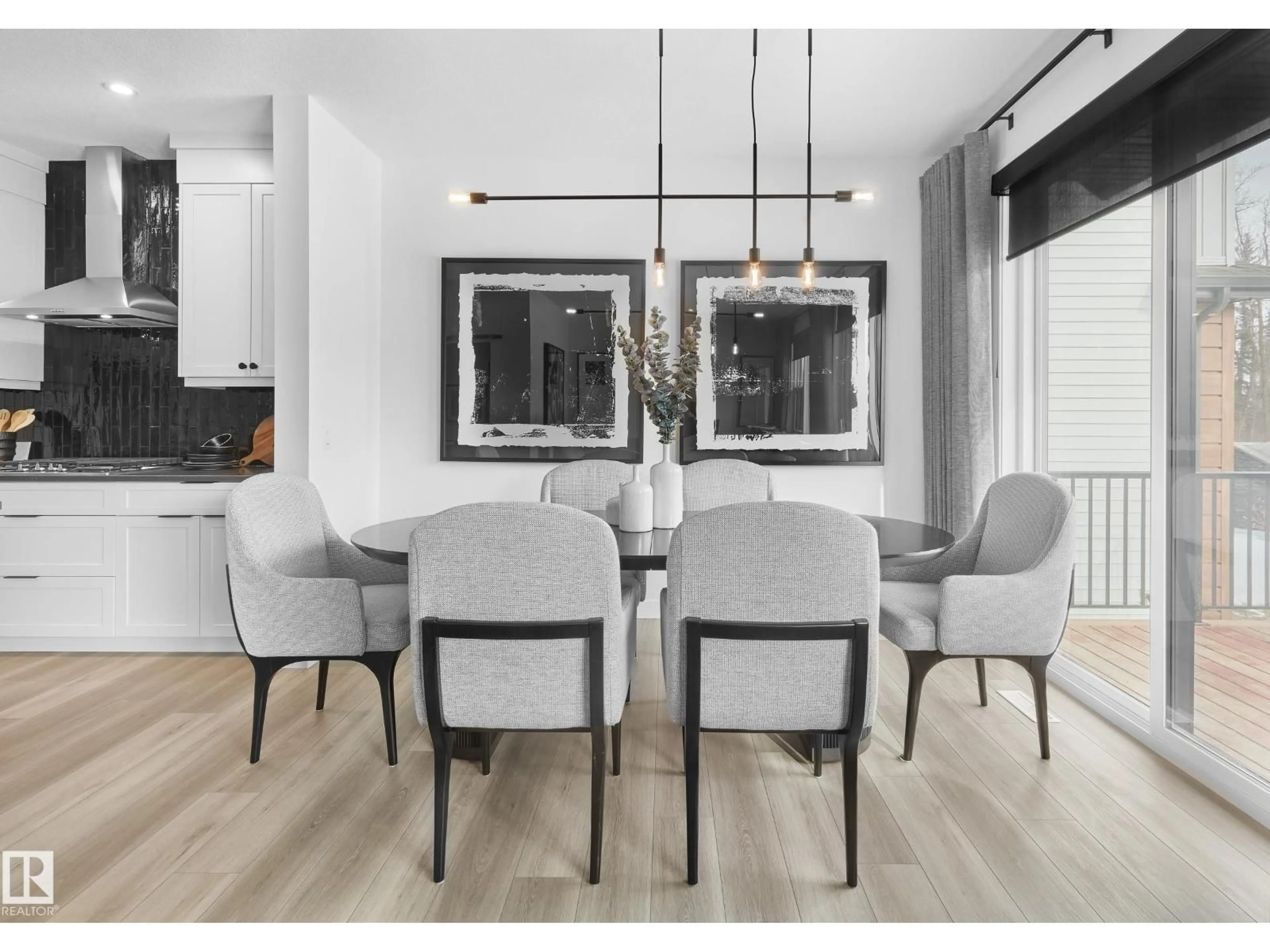 Dining room, wood/laminate floor for 3926 CHRUSTAWKA PL, Edmonton Alberta T6W5K6