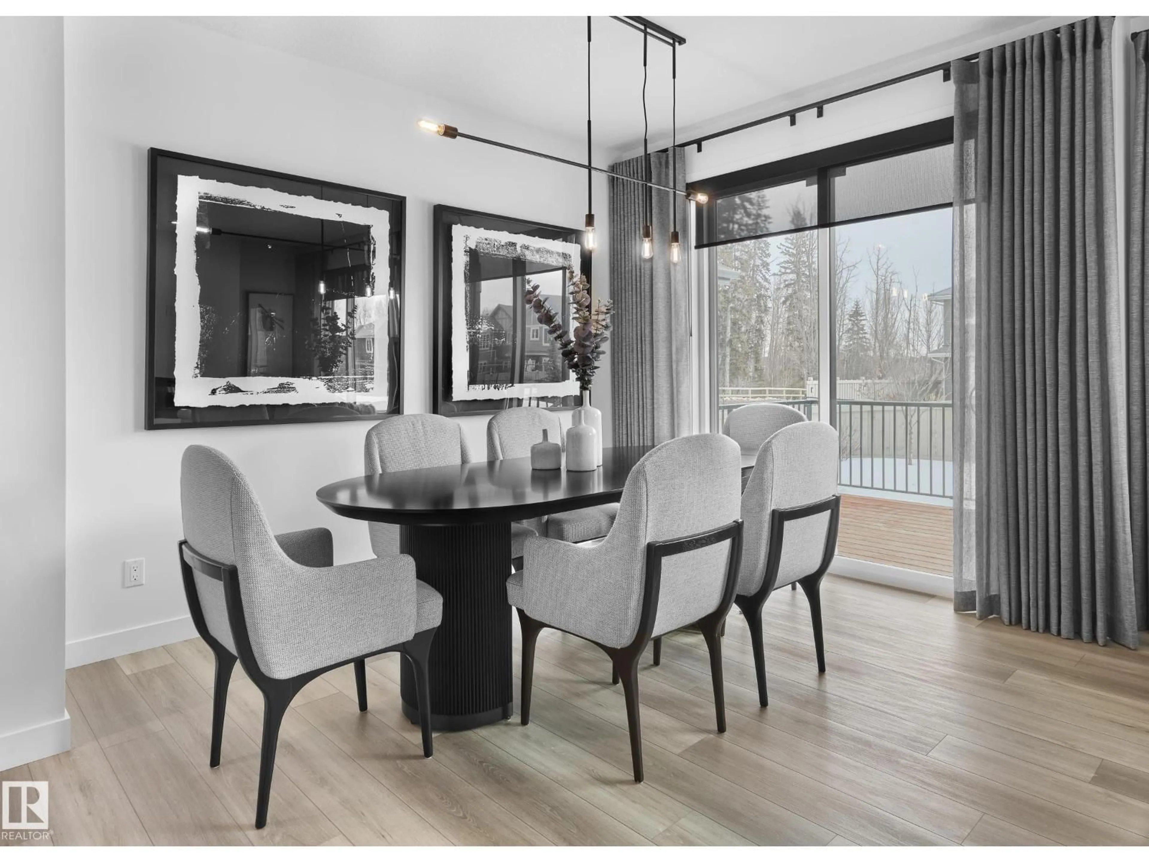 Dining room, wood/laminate floor for 3926 CHRUSTAWKA PL, Edmonton Alberta T6W5K6