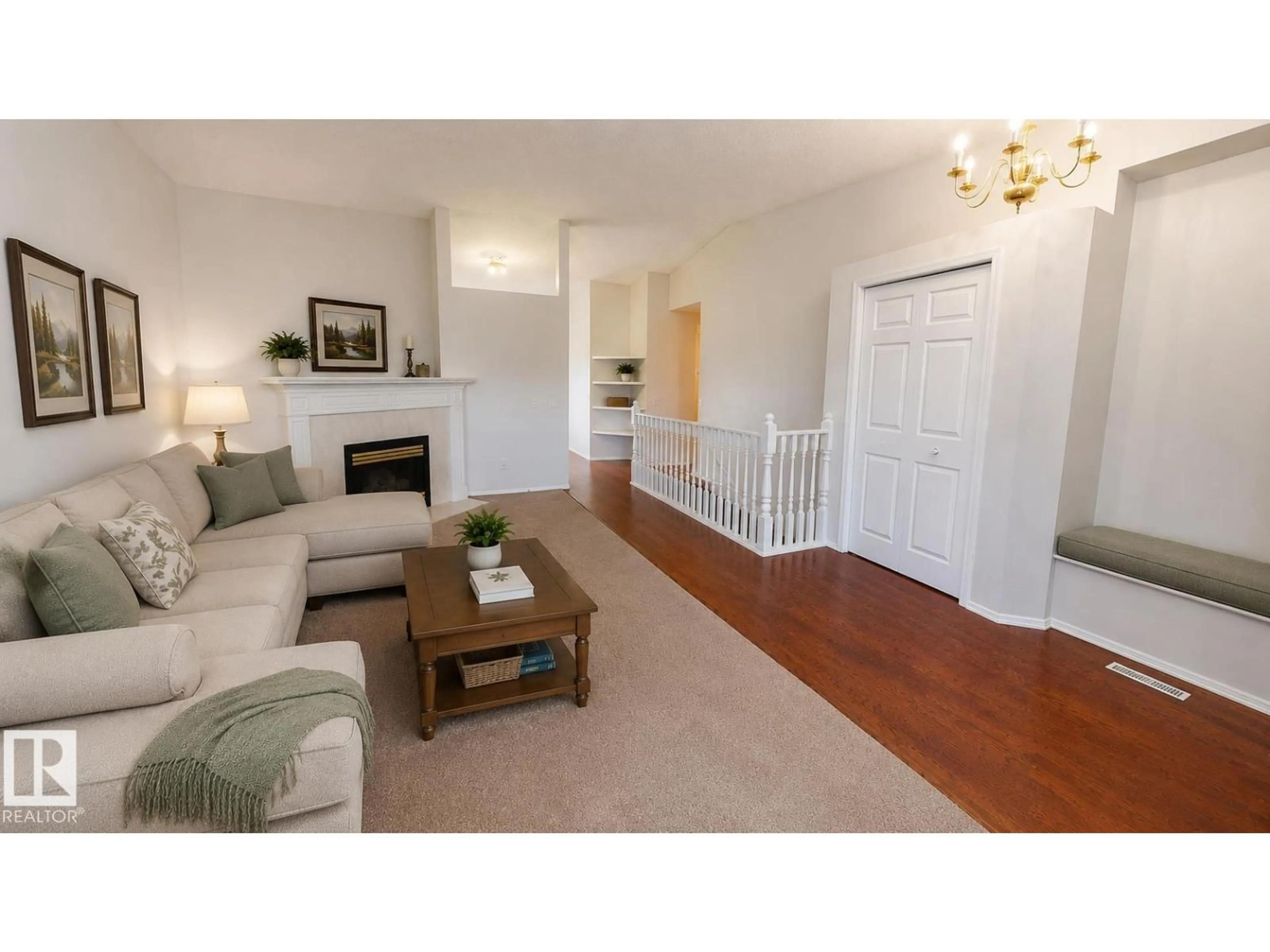 Living room with furniture, unknown for 3703 131 AV, Edmonton Alberta T5A5A4